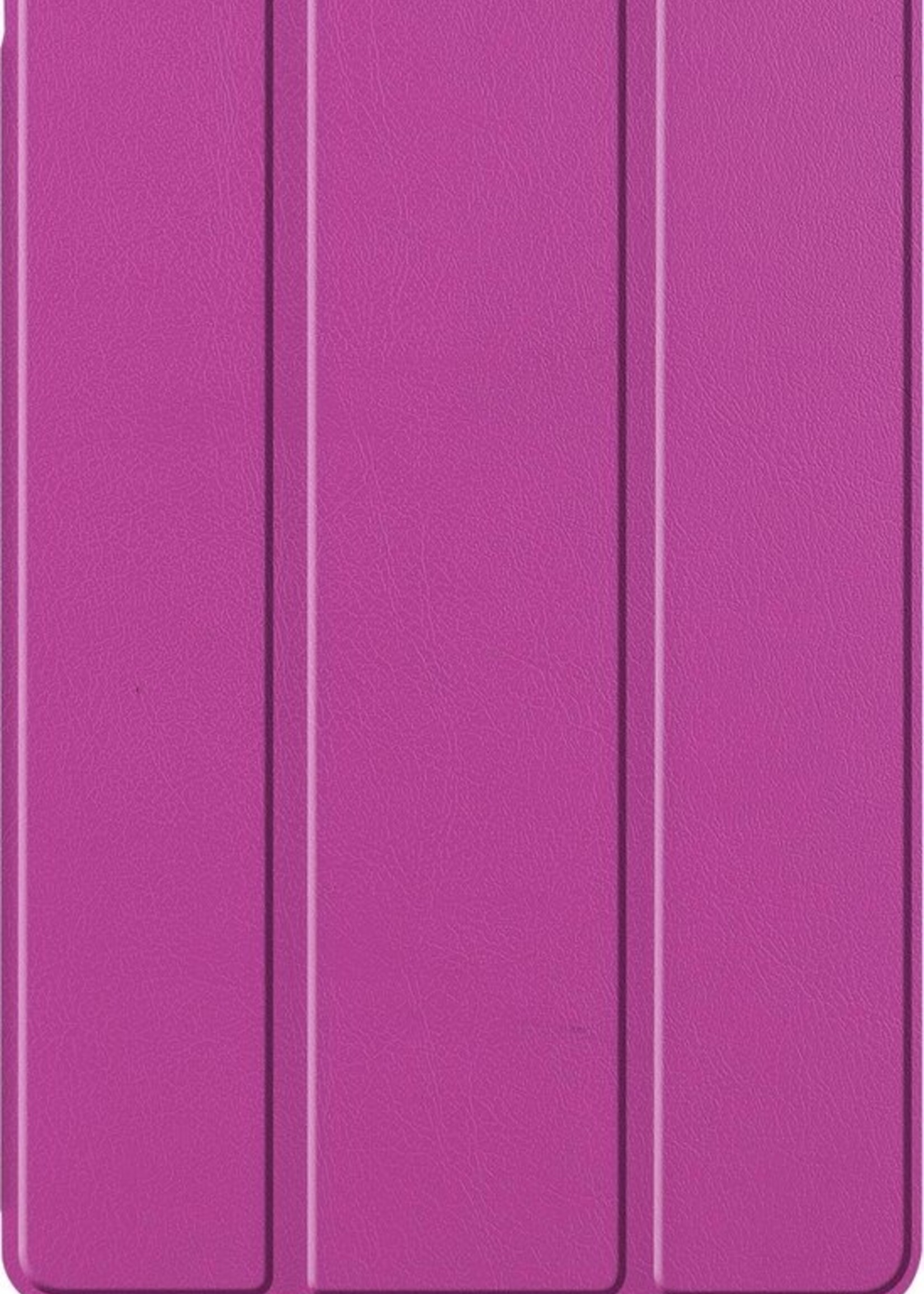 BTH Hoes Geschikt voor Samsung Galaxy Tab S6 Lite Hoes Book Case Hoesje Trifold Cover Met Uitsparing Geschikt voor S Pen - Hoesje Geschikt voor Samsung Tab S6 Lite Hoesje Bookcase - Paars