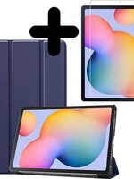 BTH BTH Samsung Galaxy Tab S6 Lite Hoesje met Screenprotector - Donker Blauw