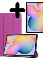 BTH BTH Samsung Galaxy Tab S6 Lite Hoesje met Screenprotector - Paars