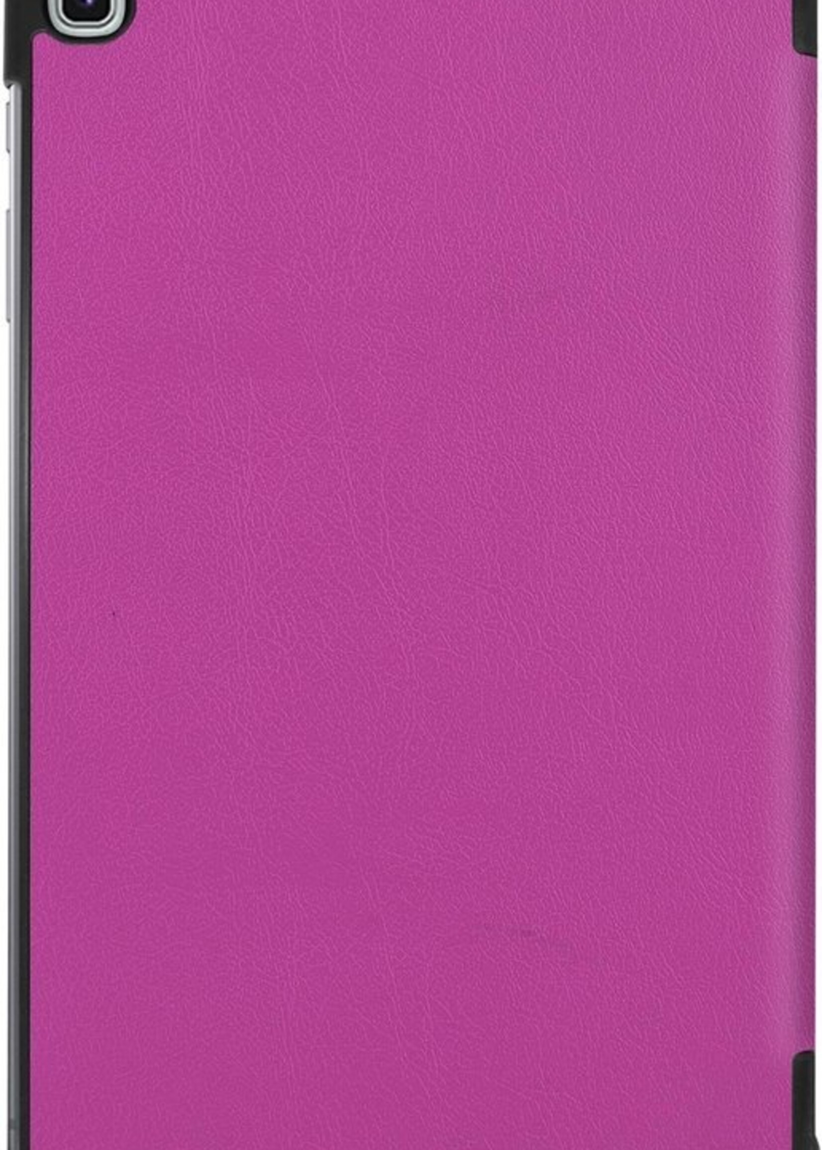 BTH Hoes Geschikt voor Samsung Galaxy Tab S6 Lite Hoes Book Case Hoesje Trifold Cover Met Screenprotector - Hoesje Geschikt voor Samsung Tab S6 Lite Hoesje Bookcase - Paars