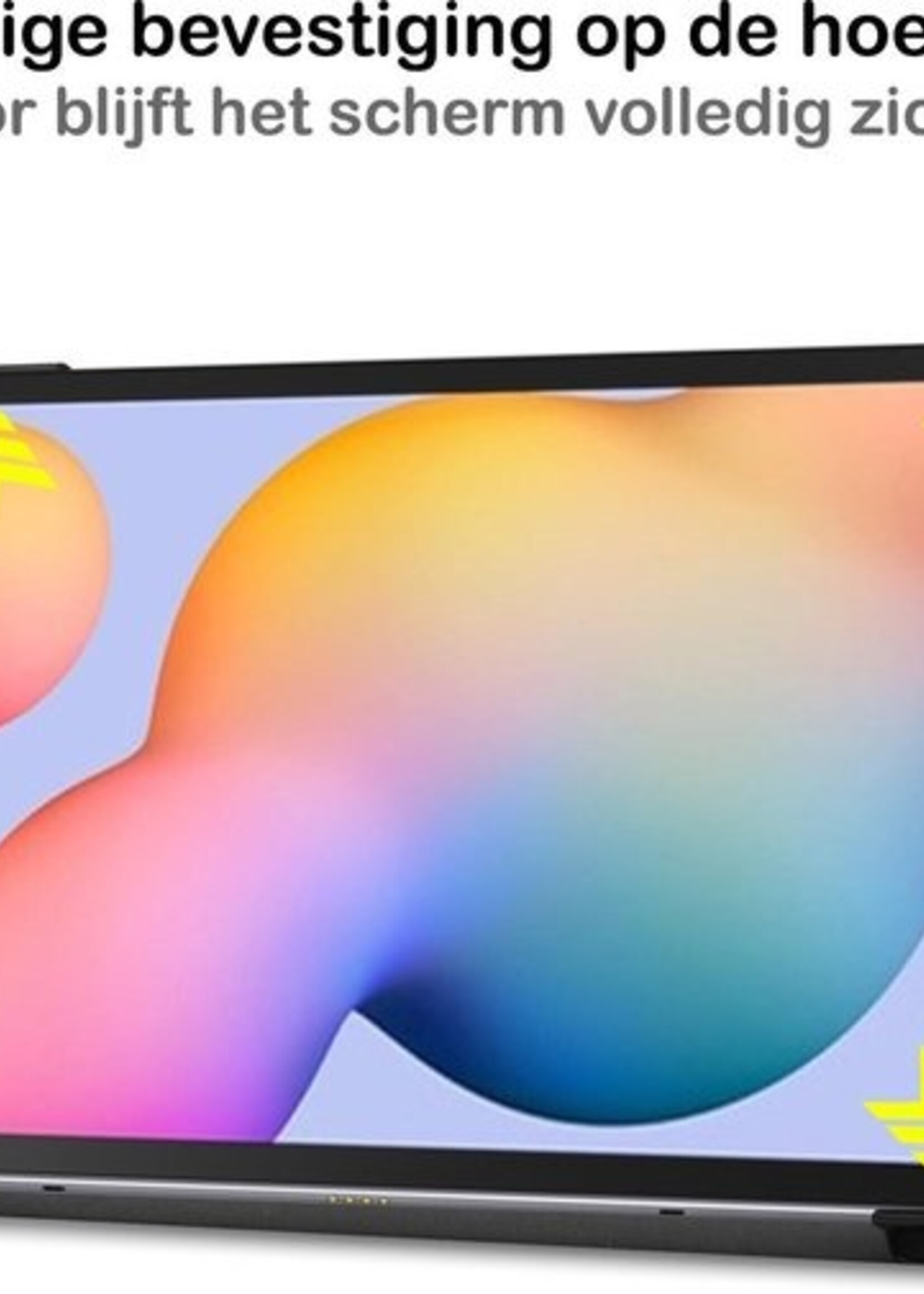 BTH Hoes Geschikt voor Samsung Galaxy Tab S6 Lite Hoes Book Case Hoesje Trifold Cover Met Screenprotector - Hoesje Geschikt voor Samsung Tab S6 Lite Hoesje Bookcase - Grijs