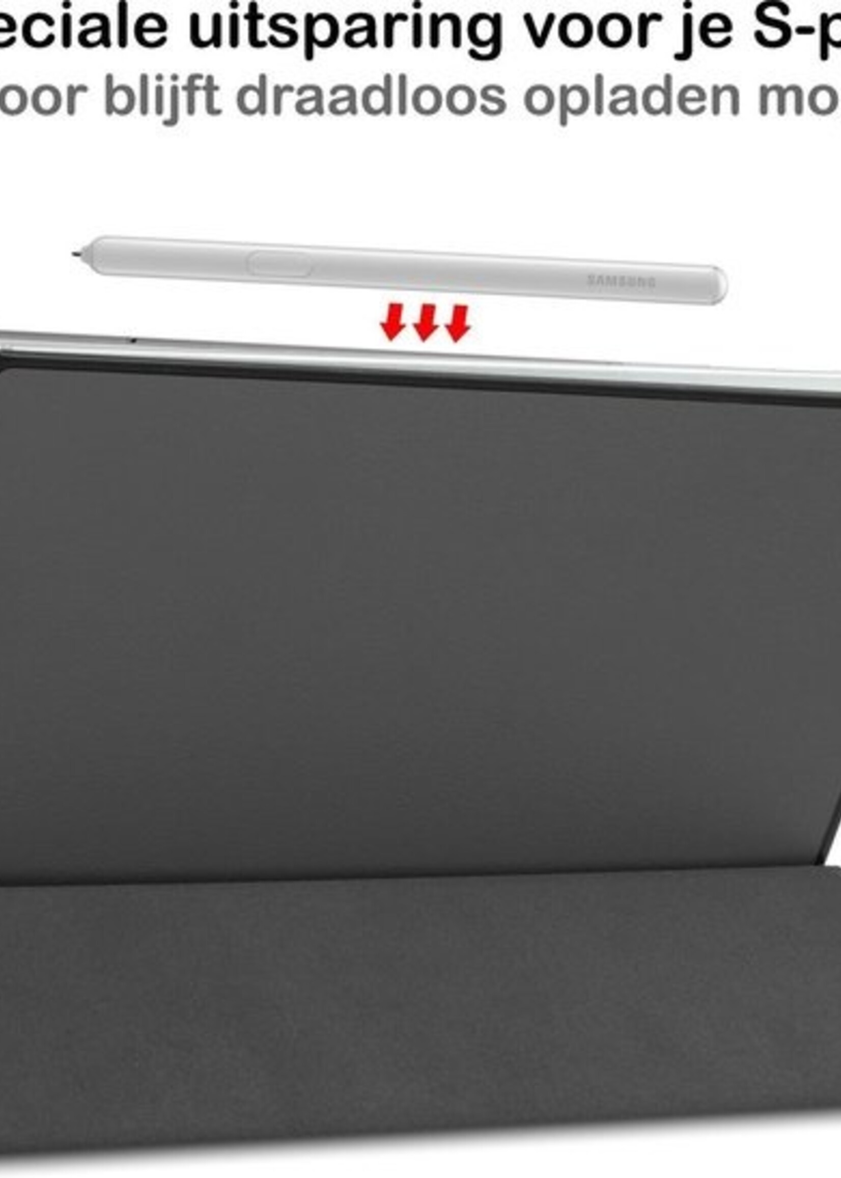 BTH Hoes Geschikt voor Samsung Galaxy Tab S6 Lite Hoes Book Case Hoesje Trifold Cover Met Screenprotector - Hoesje Geschikt voor Samsung Tab S6 Lite Hoesje Bookcase - Grijs