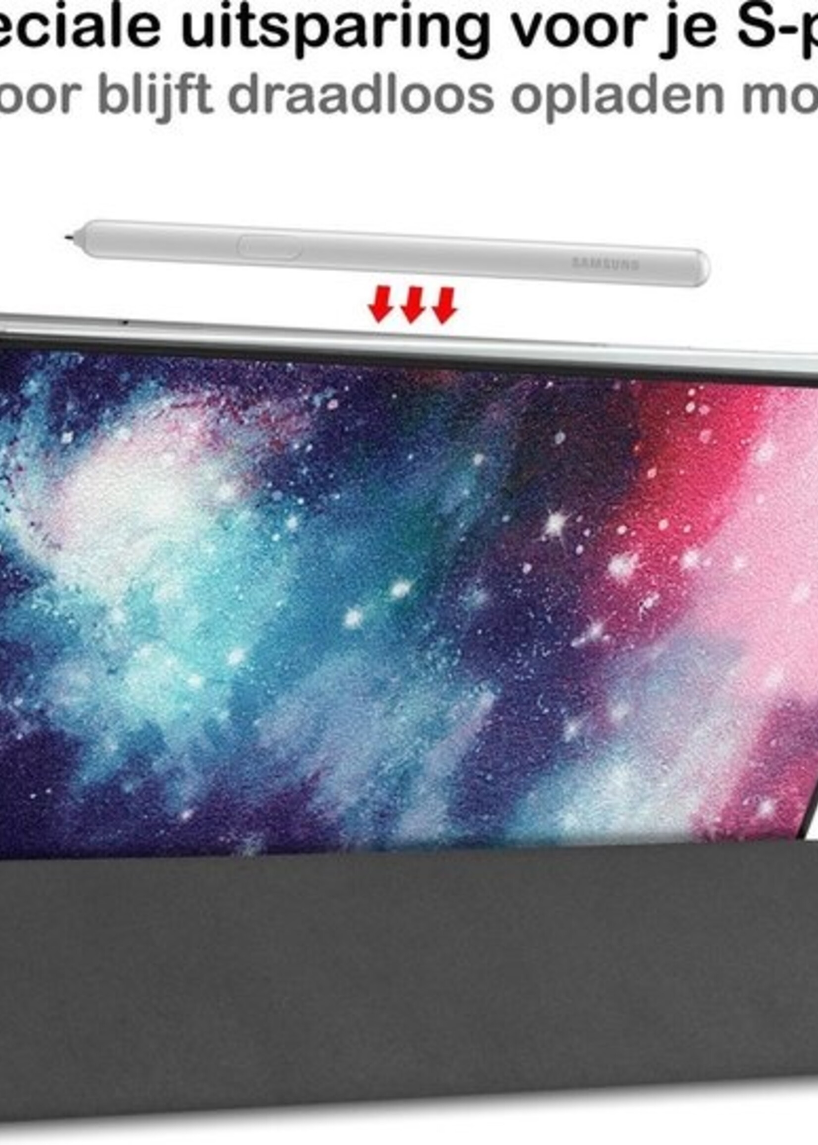 BTH Hoes Geschikt voor Samsung Galaxy Tab S6 Lite Hoes Book Case Hoesje Trifold Cover Met Screenprotector - Hoesje Geschikt voor Samsung Tab S6 Lite Hoesje Bookcase - Galaxy