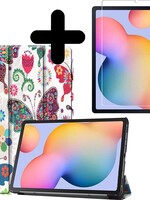 BTH BTH Samsung Galaxy Tab S6 Lite Hoesje met Screenprotector - Vlinders
