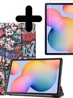BTH BTH Samsung Galaxy Tab S6 Lite Hoesje met Screenprotector - Graffity