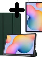 BTH BTH Samsung Galaxy Tab S6 Lite Hoesje met Screenprotector - Donkergroen