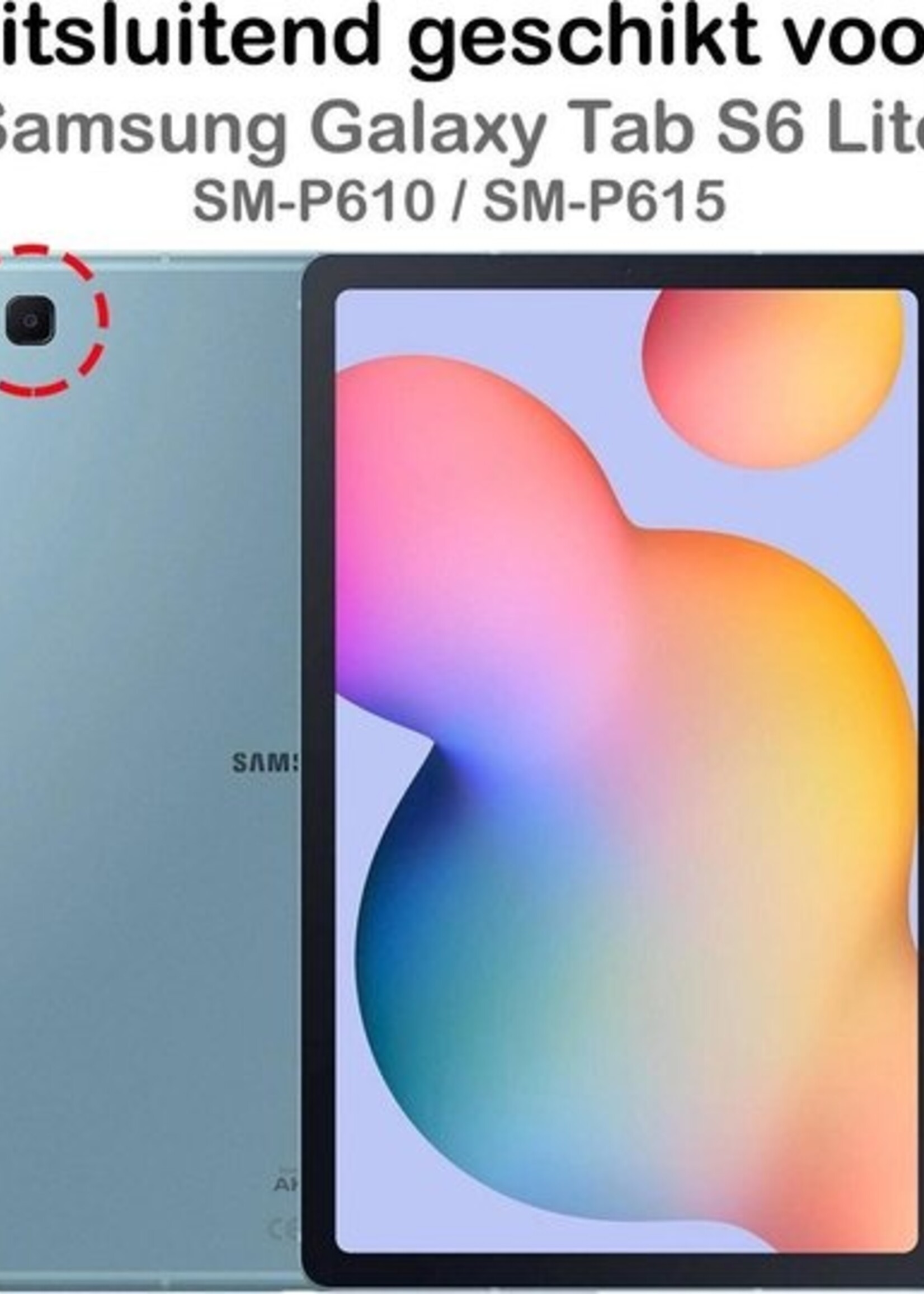 BTH Hoes Geschikt voor Samsung Galaxy Tab S6 Lite Hoes Book Case Hoesje Trifold Cover Met Screenprotector - Hoesje Geschikt voor Samsung Tab S6 Lite Hoesje Bookcase - Donkergroen