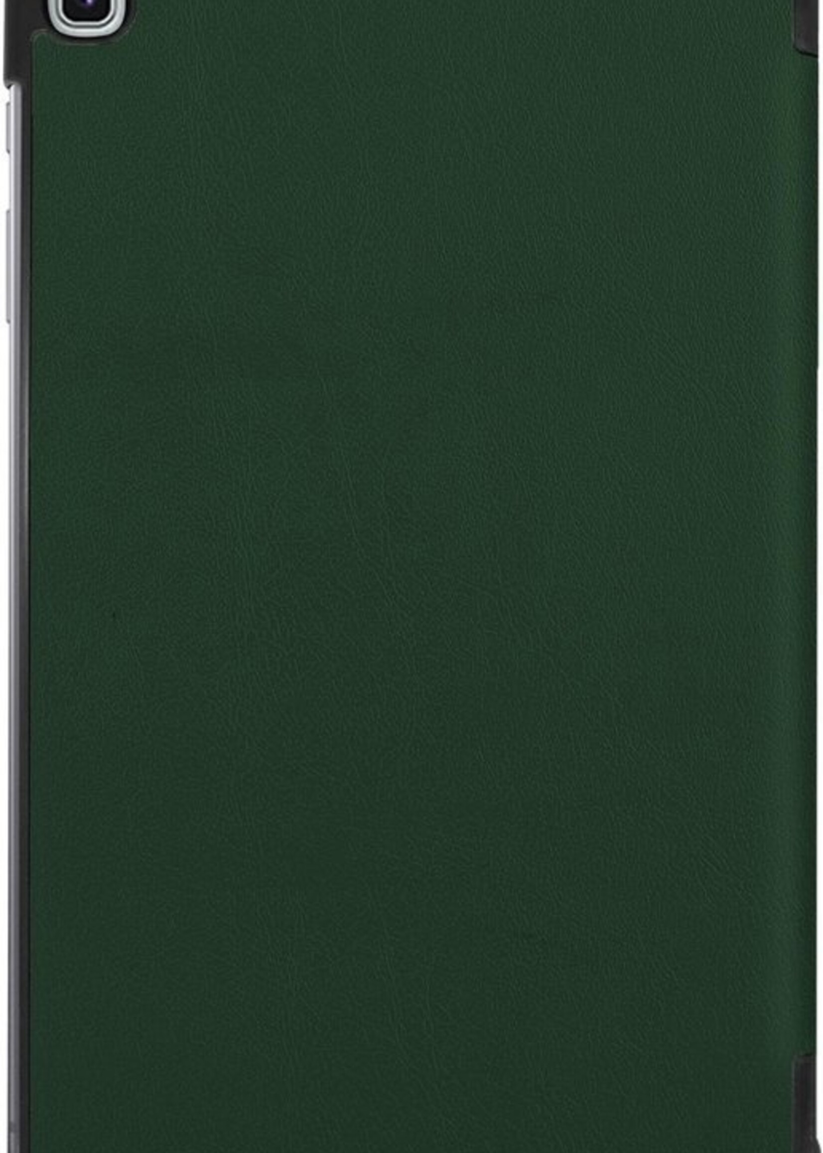 BTH Hoes Geschikt voor Samsung Galaxy Tab S6 Lite Hoes Book Case Hoesje Trifold Cover Met Screenprotector - Hoesje Geschikt voor Samsung Tab S6 Lite Hoesje Bookcase - Donkergroen