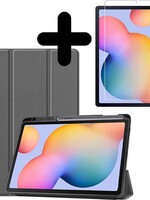 BTH BTH Samsung Galaxy Tab S6 Lite Hoesje Met Uitsparing S Pen en Screenprotector - Grijs