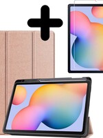 BTH BTH Samsung Galaxy Tab S6 Lite Hoesje Met Uitsparing S Pen en Screenprotector - Rosé Goud