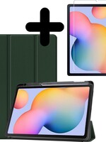 BTH BTH Samsung Galaxy Tab S6 Lite Hoesje Met Uitsparing S Pen en Screenprotector - Donkergroen