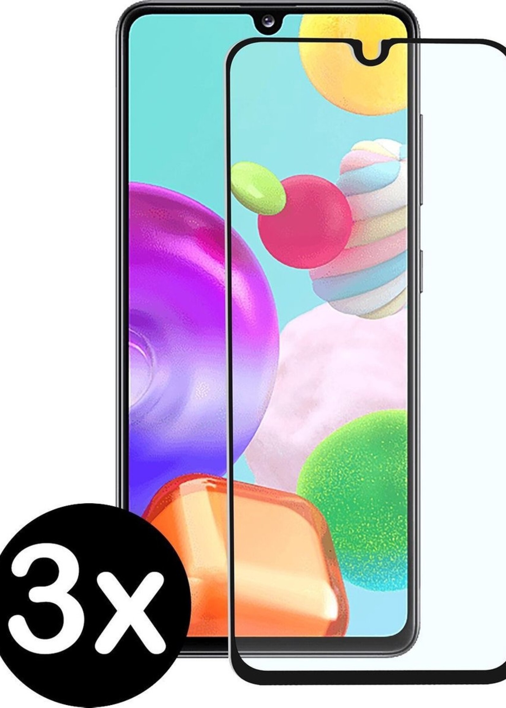 BTH Screenprotector Geschikt voor Samsung A41 Screenprotector Glas Gehard Tempered Glass Full Cover - Screenprotector Geschikt voor Samsung Galaxy A41 Screen Protector Screen Cover - 3 PACK