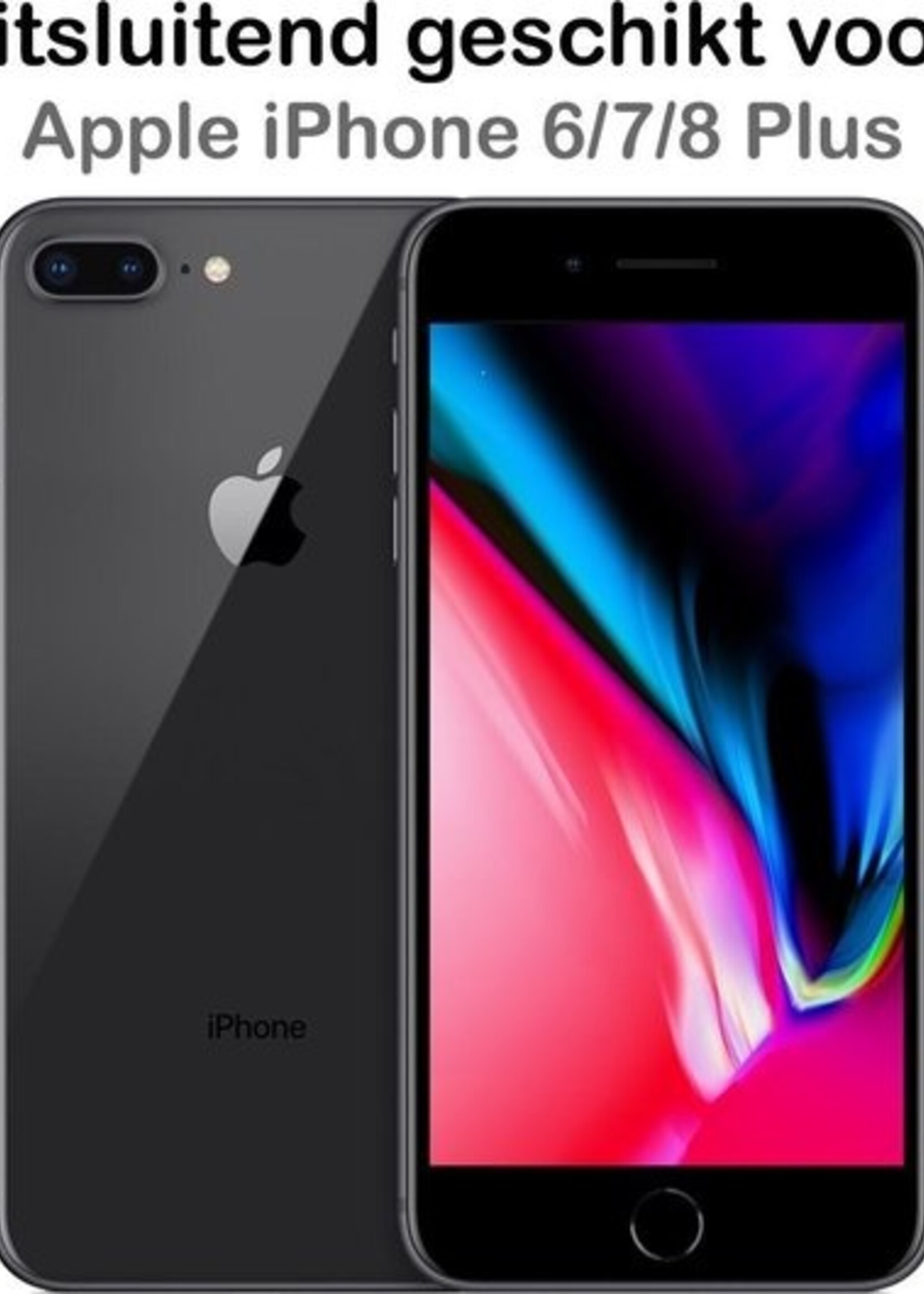 BTH Screenprotector Geschikt voor iPhone 6/7/8 Plus Screenprotector Glas Gehard Tempered Glass Full Cover - Screenprotector Geschikt voor iPhone 6/7/8 Plus Screen Protector Screen Cover - 2 PACK