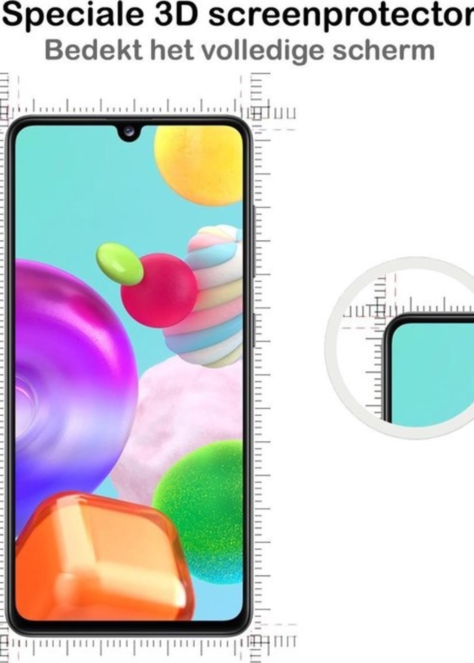 BTH Screenprotector Geschikt voor Samsung A41 Screenprotector Glas Gehard Tempered Glass Full Cover - Screenprotector Geschikt voor Samsung Galaxy A41 Screen Protector Screen Cover - 3 PACK
