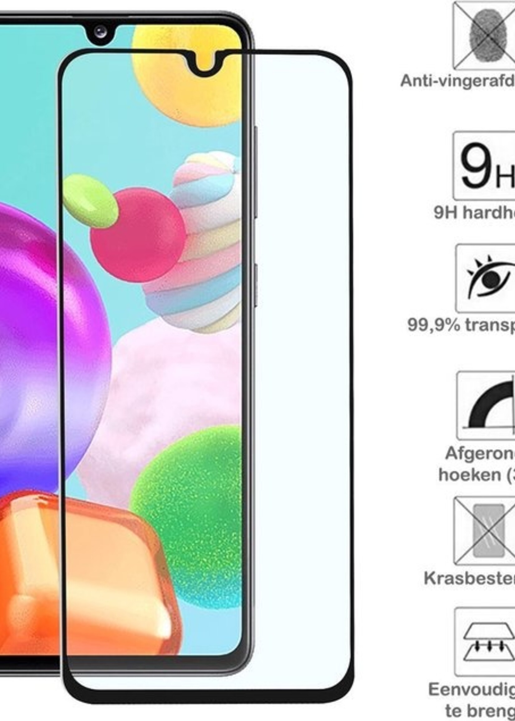 BTH Screenprotector Geschikt voor Samsung A41 Screenprotector Glas Gehard Tempered Glass Full Cover - Screenprotector Geschikt voor Samsung Galaxy A41 Screen Protector Screen Cover - 3 PACK