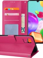 BTH BTH Samsung Galaxy A41 Hoesje Bookcase - Donkerroze