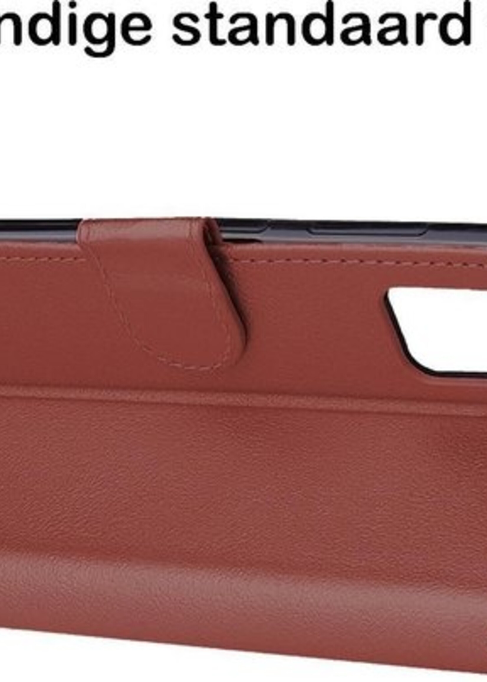 BTH Hoesje Geschikt voor Samsung A41 Hoesje Book Case Hoes Portemonnee Cover Walletcase Met Screenprotector - Hoes Geschikt voor Samsung Galaxy A41 Hoes Bookcase Hoesje - Bruin