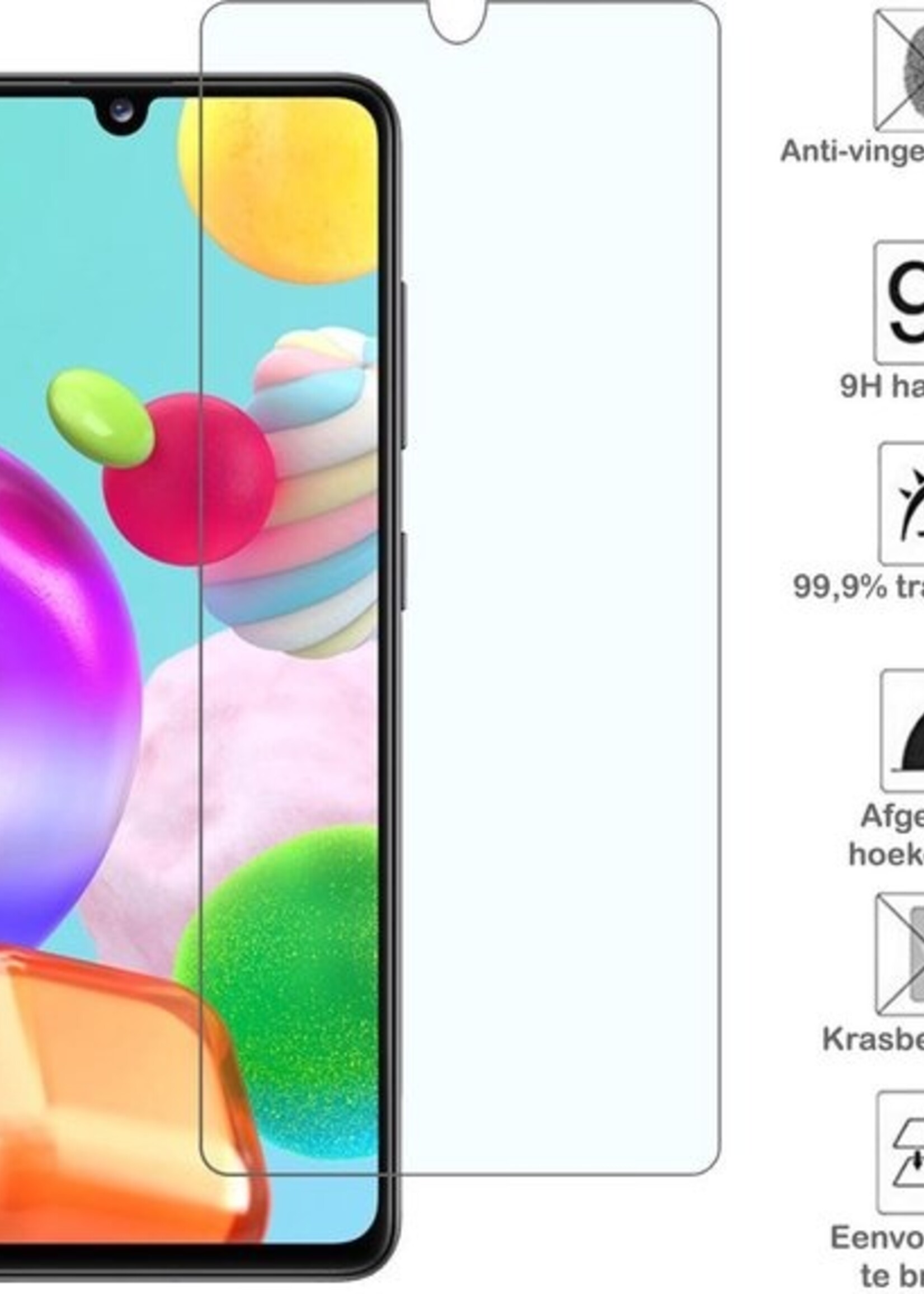 BTH Hoesje Geschikt voor Samsung A41 Hoesje Book Case Hoes Portemonnee Cover Walletcase Met Screenprotector - Hoes Geschikt voor Samsung Galaxy A41 Hoes Bookcase Hoesje - Donkerroze