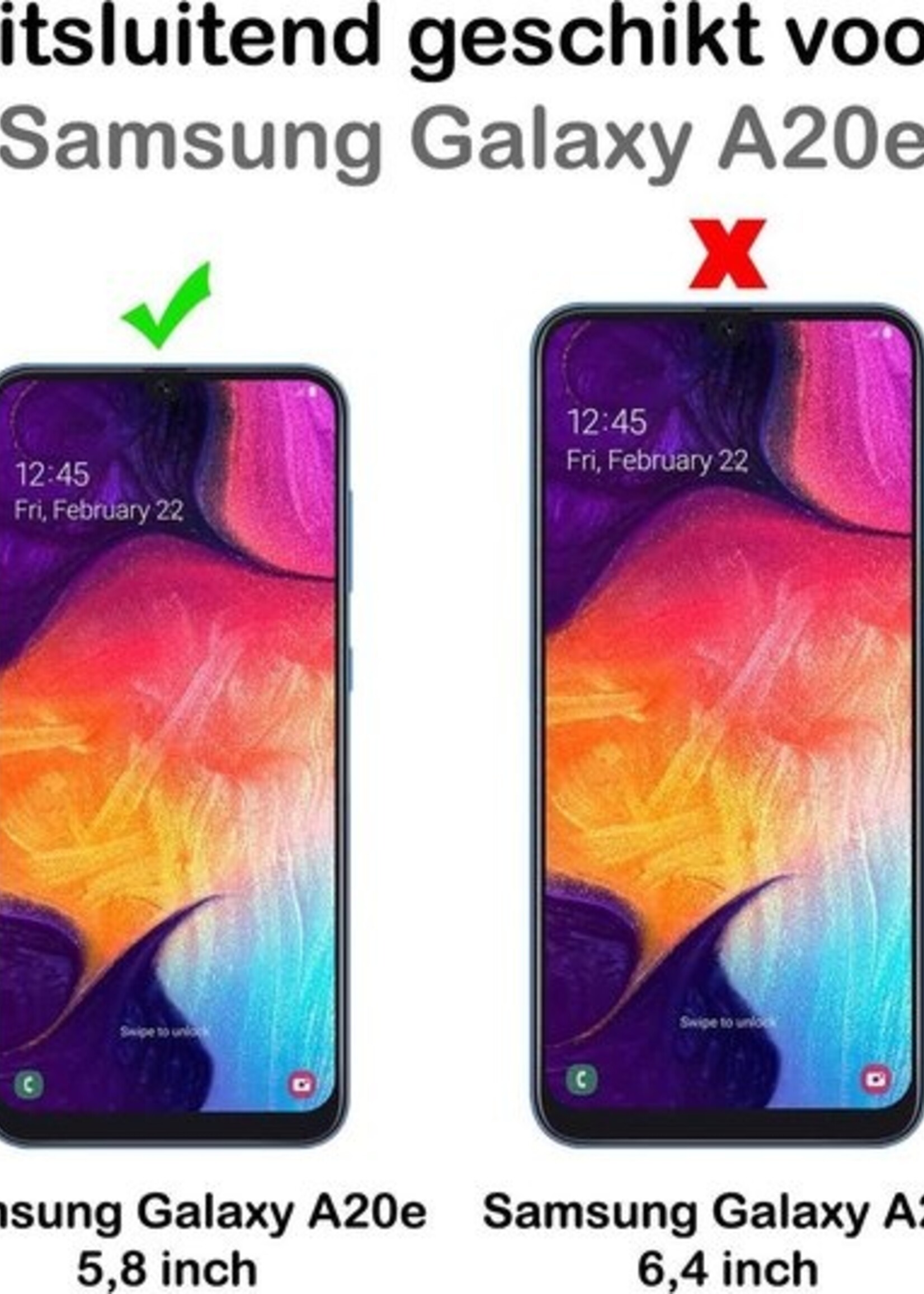 BTH Screenprotector Geschikt voor Samsung A20e Screenprotector Glas Gehard Tempered Glass Full Cover - Screenprotector Geschikt voor Samsung Galaxy A20e Screen Protector Screen Cover
