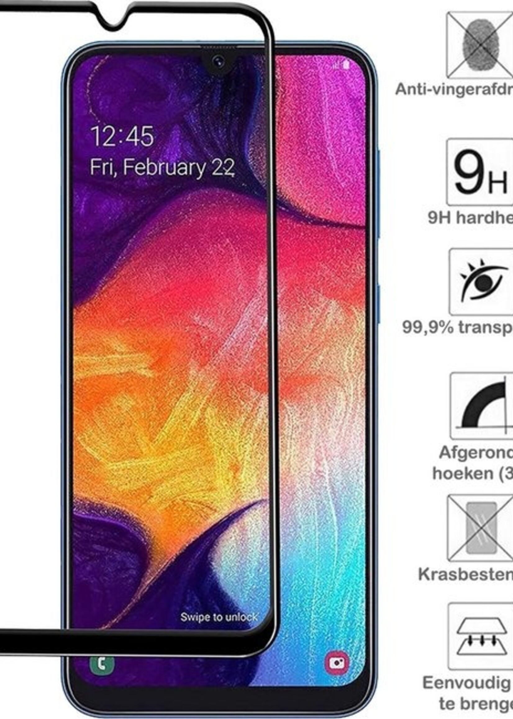 BTH Screenprotector Geschikt voor Samsung A20e Screenprotector Glas Gehard Tempered Glass Full Cover - Screenprotector Geschikt voor Samsung Galaxy A20e Screen Protector Screen Cover - 3 PACK