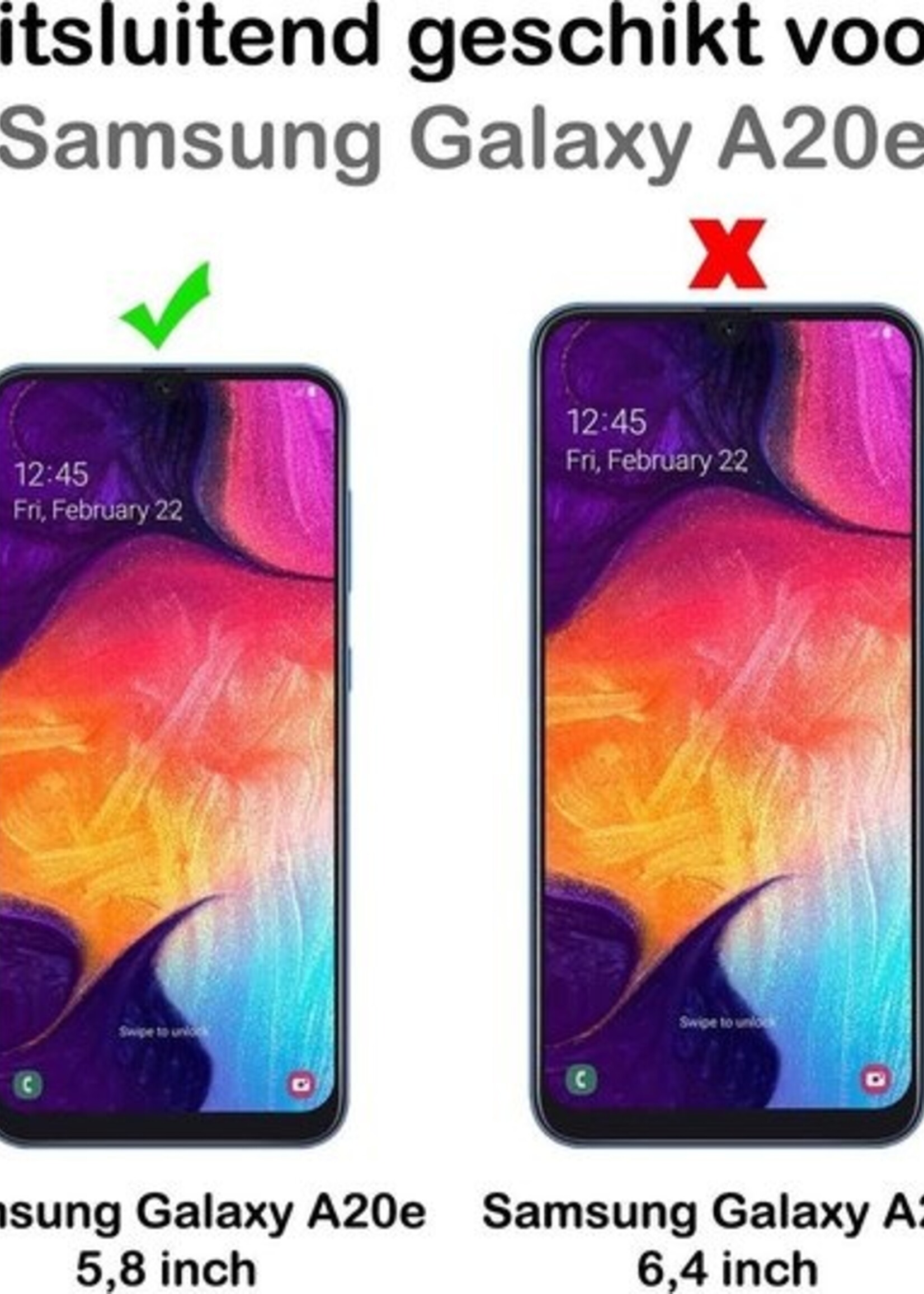 BTH Screenprotector Geschikt voor Samsung A20e Screenprotector Glas Gehard Tempered Glass Full Cover - Screenprotector Geschikt voor Samsung Galaxy A20e Screen Protector Screen Cover - 3 PACK
