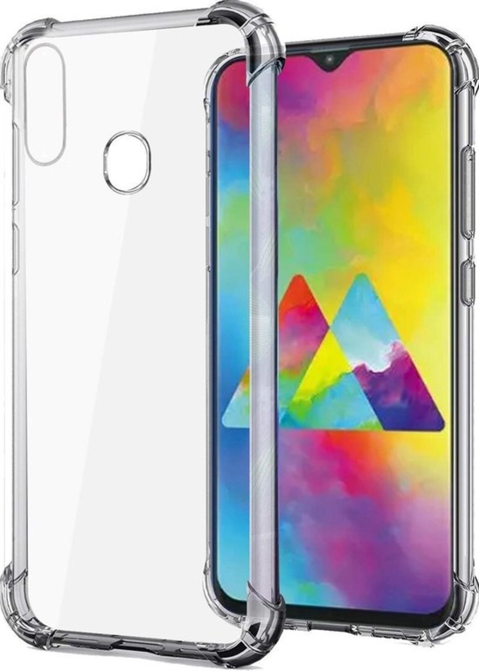 BTH Hoesje Geschikt voor Samsung A20e Hoesje Siliconen Shock Proof Case Hoes Met Screenprotector - Hoes Geschikt voor Samsung Galaxy A20e Hoes Cover Case Shockproof - Transparant
