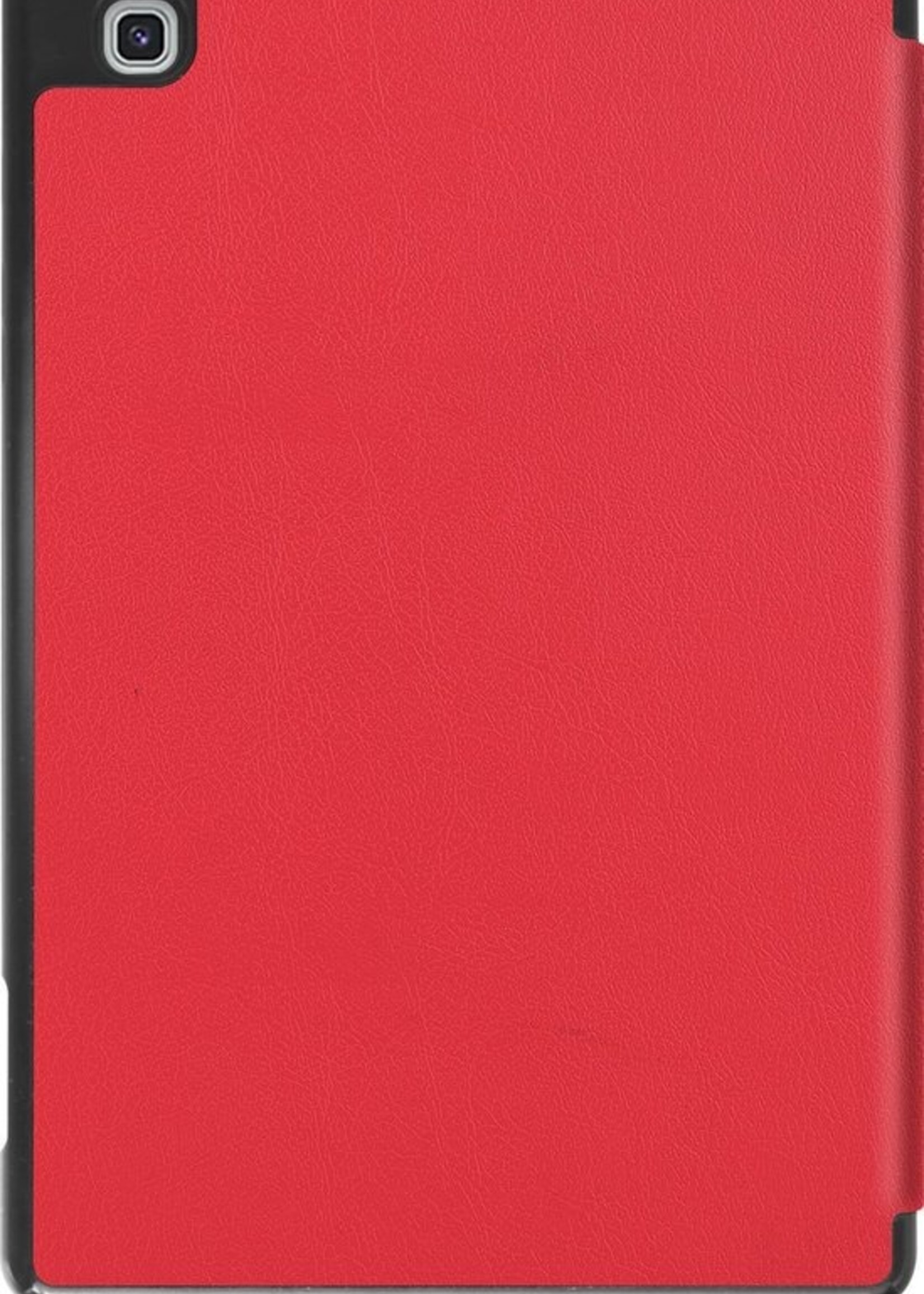 BTH Hoes Geschikt voor Samsung Galaxy Tab S6 Lite Hoes Book Case Hoesje Trifold Cover Met Uitsparing Geschikt voor S Pen - Hoesje Geschikt voor Samsung Tab S6 Lite Hoesje Bookcase - Rood