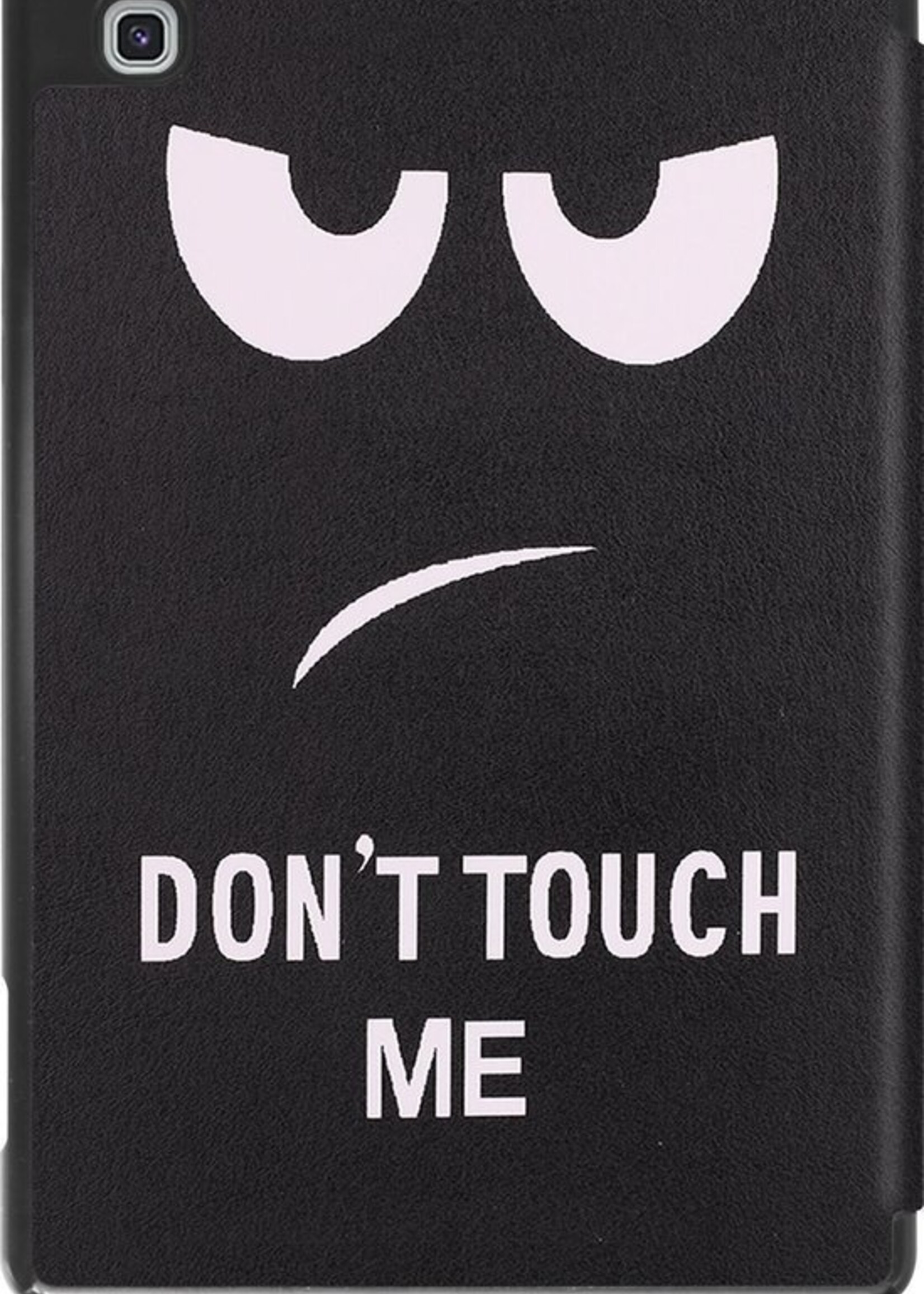 BTH Hoes Geschikt voor Samsung Galaxy Tab S6 Lite Hoes Book Case Hoesje Trifold Cover Met Uitsparing Geschikt voor S Pen - Hoesje Geschikt voor Samsung Tab S6 Lite Hoesje Bookcase - Don't Touch Me