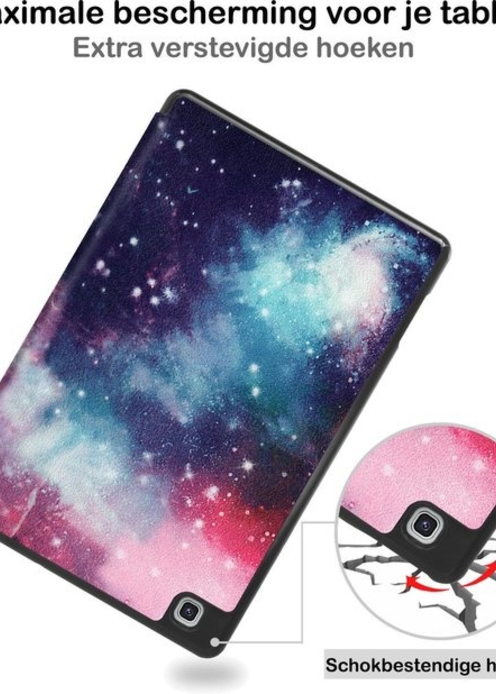BTH Hoes Geschikt voor Samsung Galaxy Tab S6 Lite Hoes Book Case Hoesje Trifold Cover Met Uitsparing Geschikt voor S Pen - Hoesje Geschikt voor Samsung Tab S6 Lite Hoesje Bookcase - Galaxy