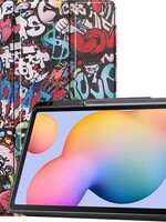 BTH BTH Samsung Galaxy Tab S6 Lite Hoesje Tablet Hoes Bookcase Smart Cover - Graffity