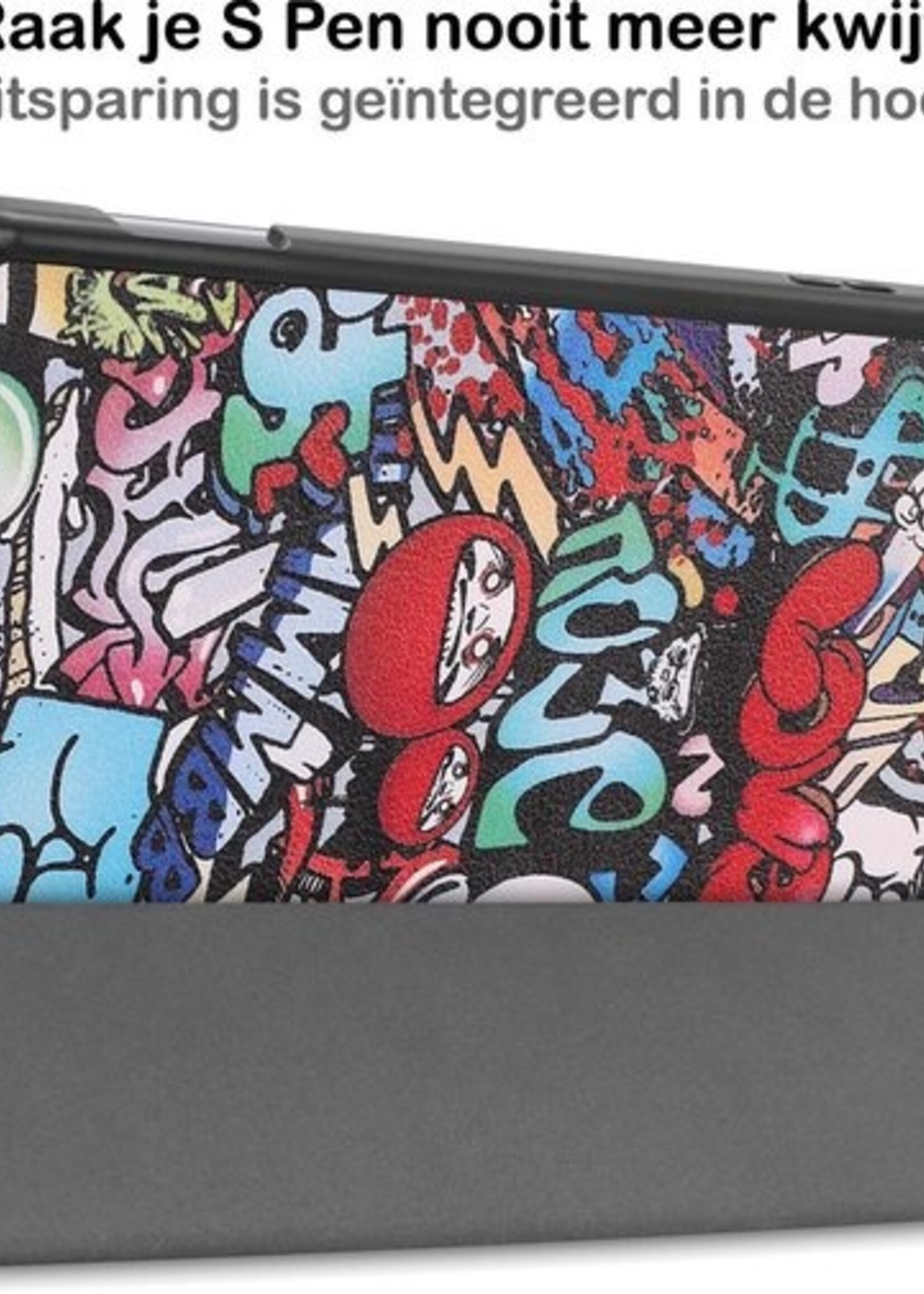 BTH Hoes Geschikt voor Samsung Galaxy Tab S6 Lite Hoes Book Case Hoesje Trifold Cover Met Uitsparing Geschikt voor S Pen - Hoesje Geschikt voor Samsung Tab S6 Lite Hoesje Bookcase - Graffity