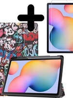 BTH BTH Samsung Galaxy Tab S6 Lite Hoesje Tablet Hoes Met Screenprotector - Graffity