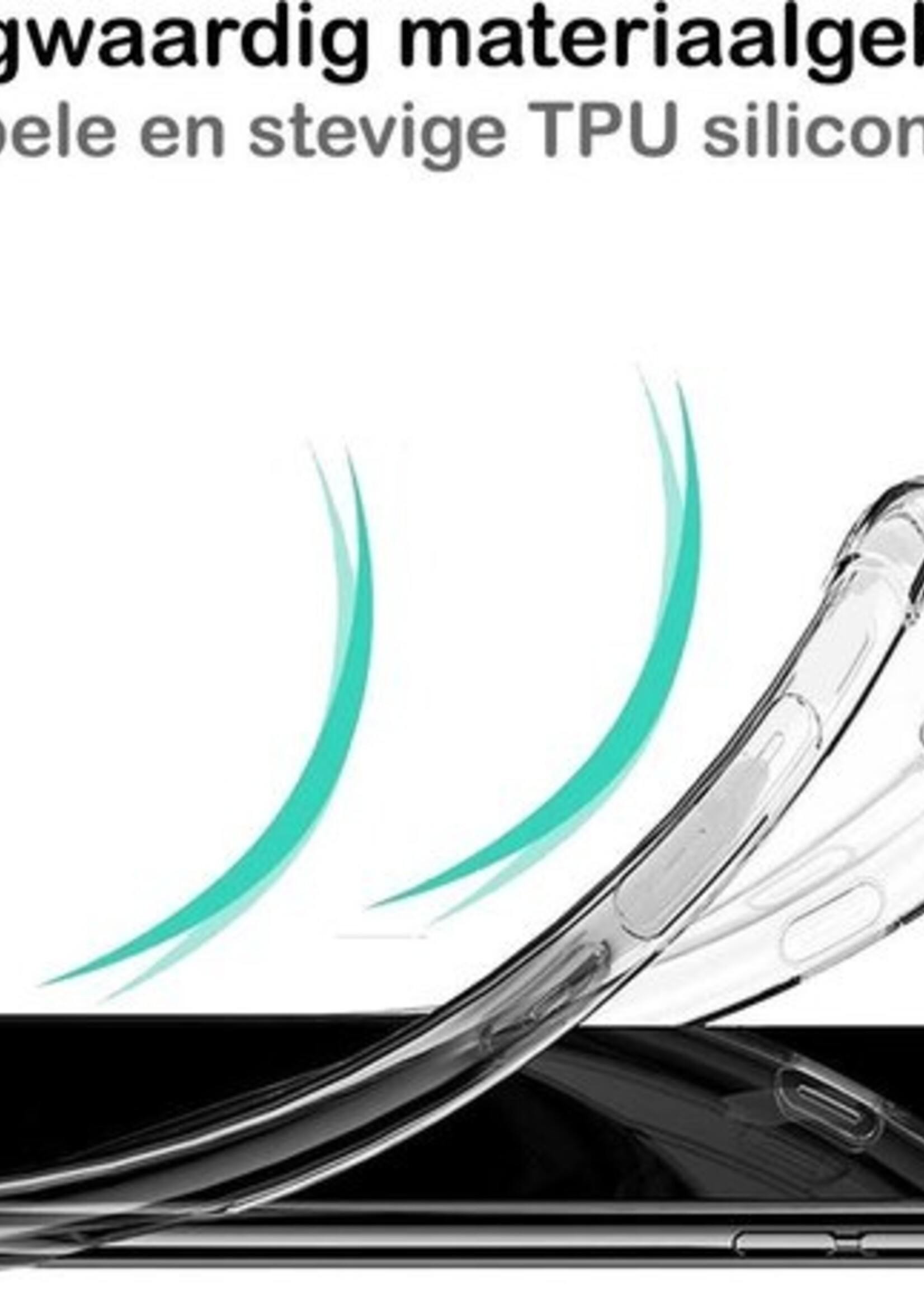 BTH Hoesje Geschikt voor Samsung A21s Hoesje Siliconen Shock Proof Case Hoes Met Screenprotector - Hoes Geschikt voor Samsung Galaxy A21s Hoes Cover Case Shockproof - Transparant