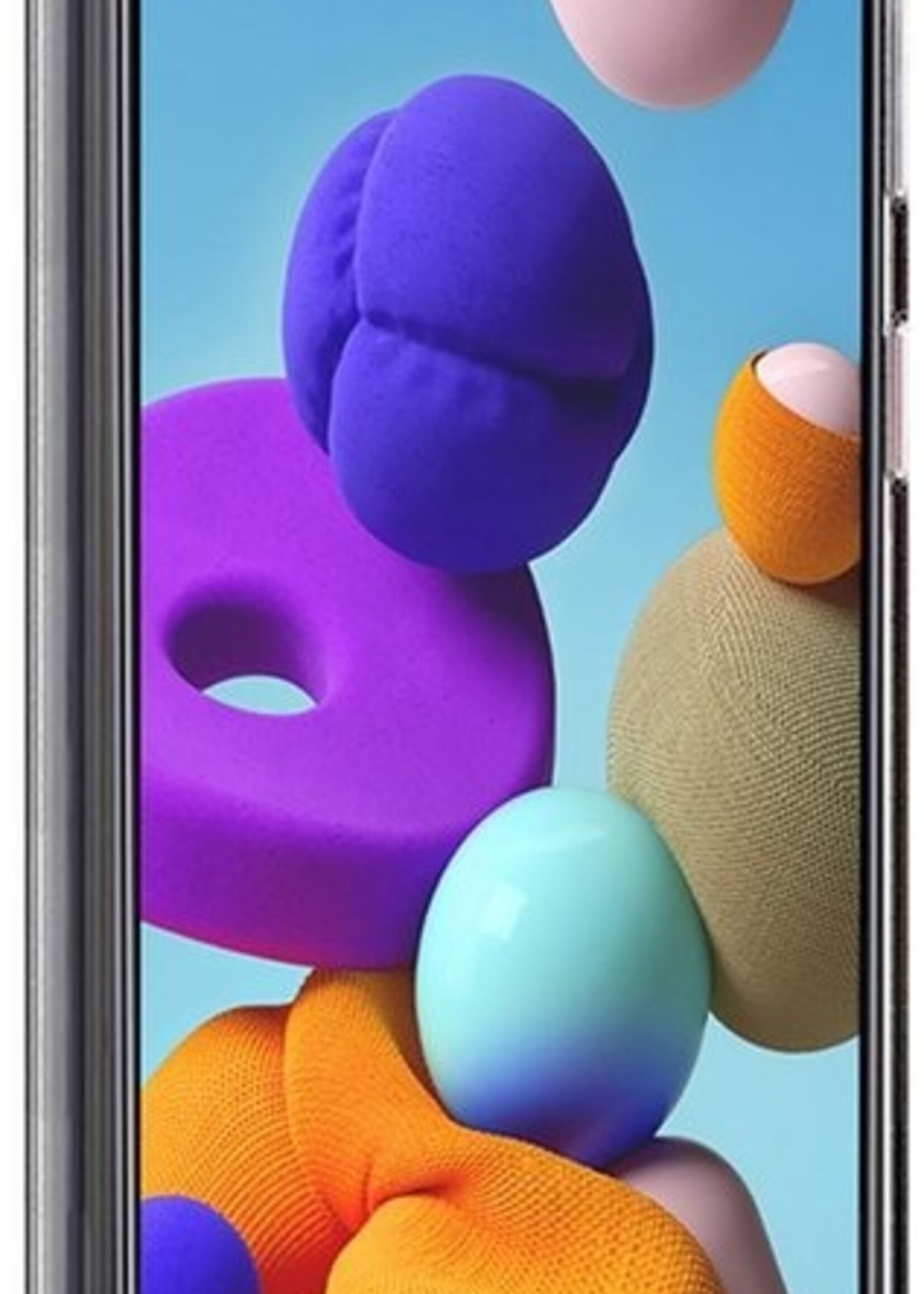 BTH Hoesje Geschikt voor Samsung A21s Hoesje Siliconen Shock Proof Case Hoes Met Screenprotector - Hoes Geschikt voor Samsung Galaxy A21s Hoes Cover Case Shockproof - Transparant