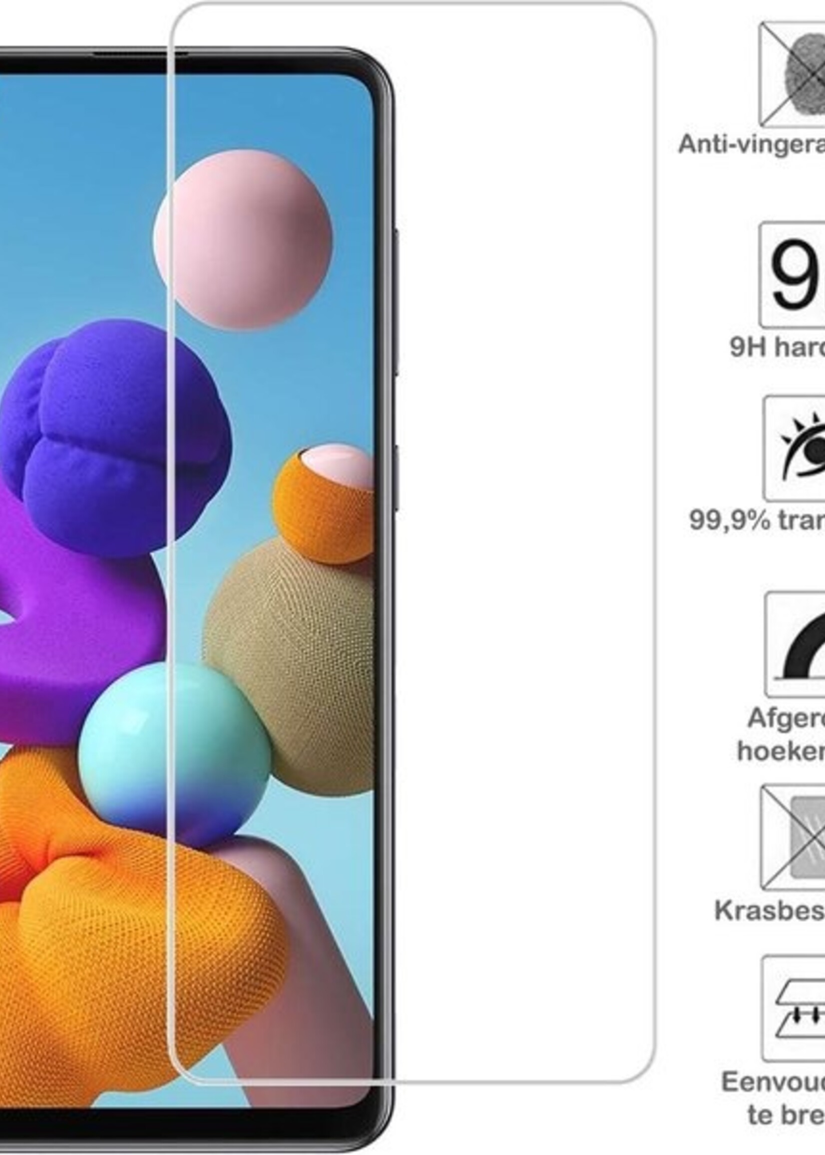 BTH Screenprotector Geschikt voor Samsung A21s Screenprotector Glas Gehard Tempered Glass - Screenprotector Geschikt voor Samsung Galaxy A21s Screen Protector Screen Cover - 2 PACK