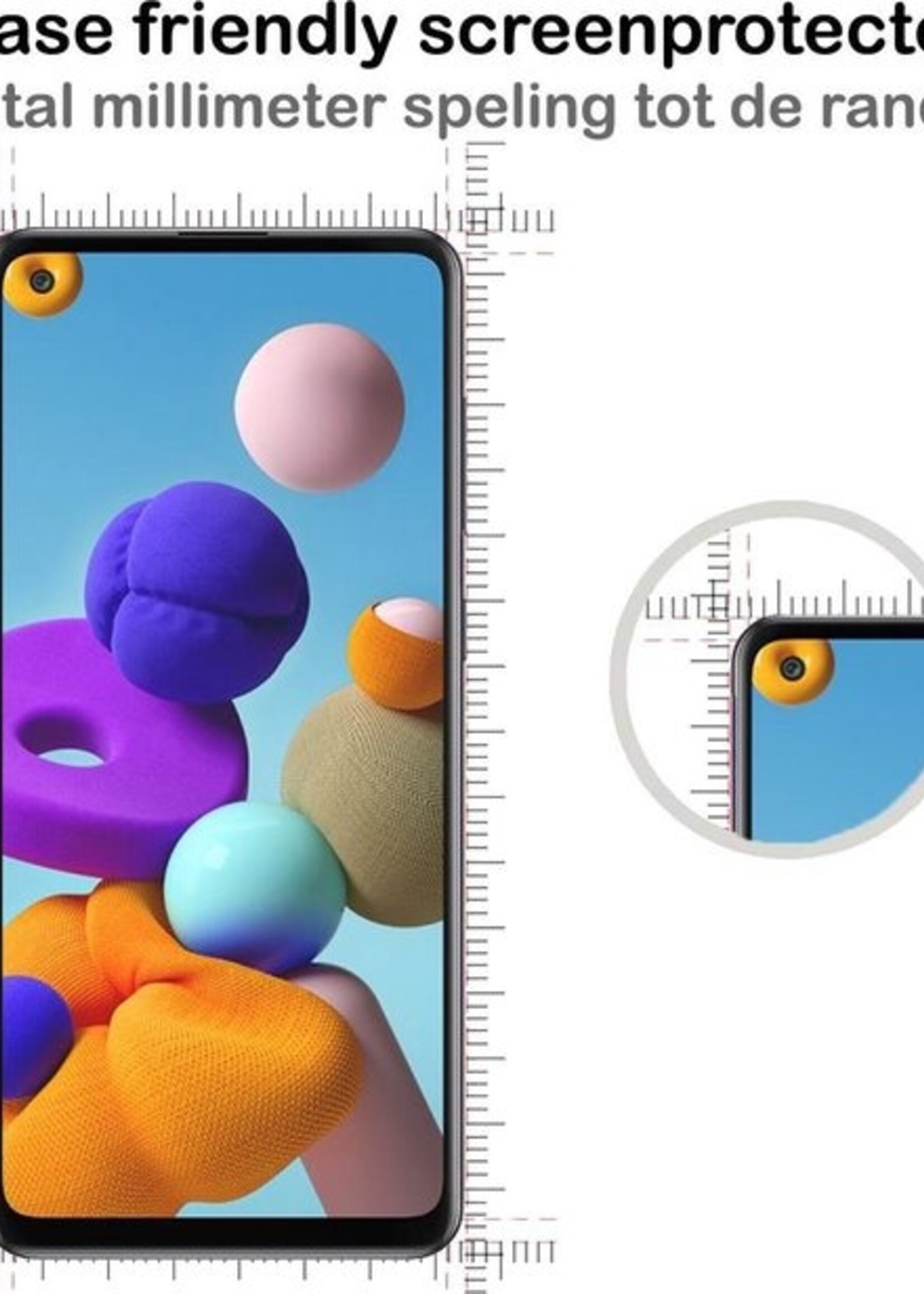 BTH Screenprotector Geschikt voor Samsung A21s Screenprotector Glas Gehard Tempered Glass - Screenprotector Geschikt voor Samsung Galaxy A21s Screen Protector Screen Cover - 3 PACK