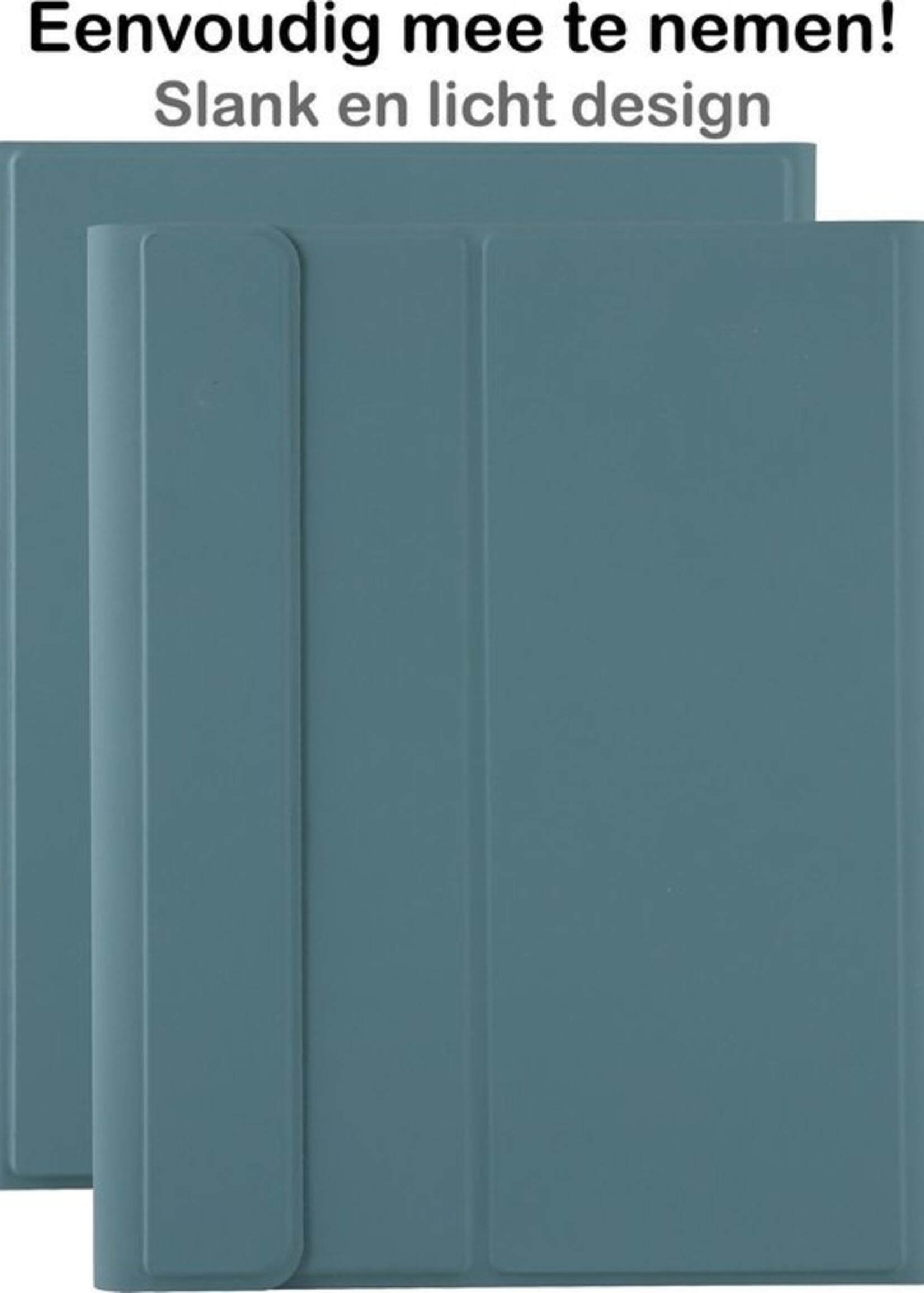 BTH Hoes Geschikt voor iPad 10.2 2019 Hoes Toetsenbord Hoesje Keyboard Case Cover - Hoesje Geschikt voor iPad 7 Hoes Toetsenbord Case - Groen