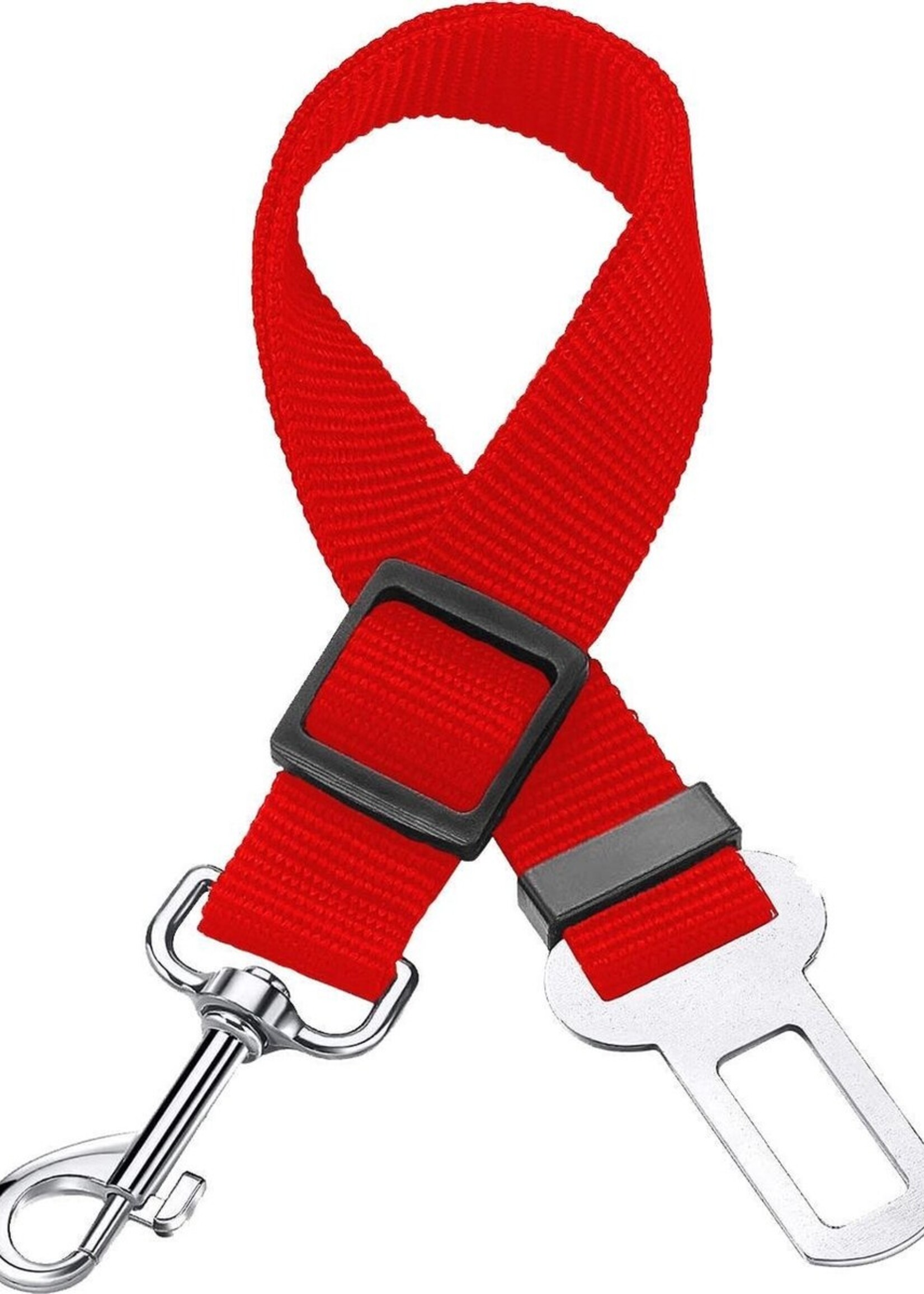 BTH Hondenriem Autogordel Hondentuig Hondengordel Verstelbaar - Rood