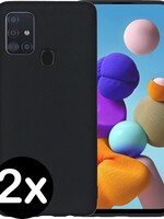 BTH BTH 2x Samsung Galaxy A21s hoesje siliconen - Zwart