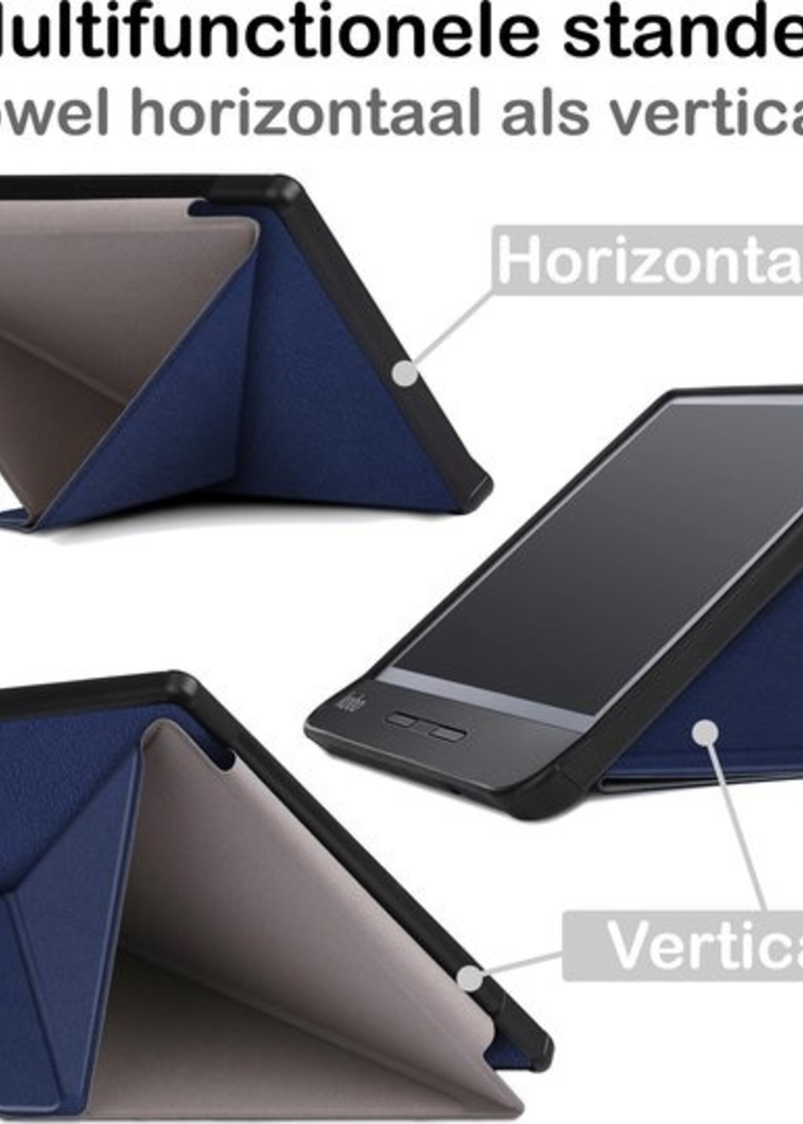 BTH Hoesje Geschikt voor Kobo Libra H2O Hoesje Luxe Bescherm Case - Hoes Geschikt voor Kobo Libra H2O Hoes Book Cover - Blauw