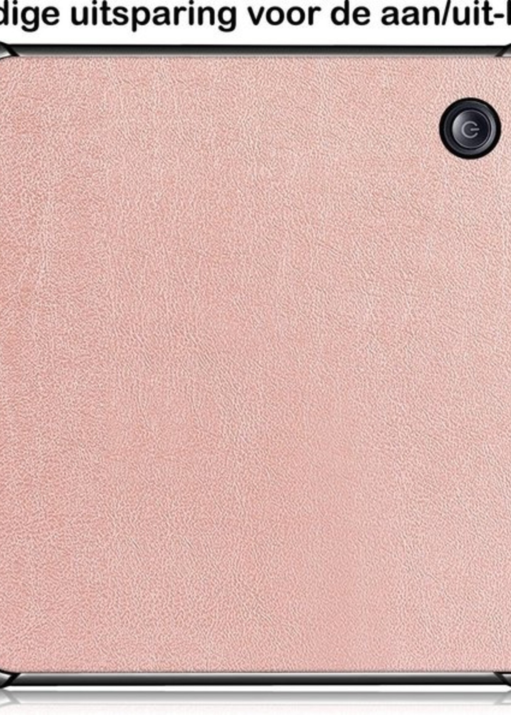 BTH Hoesje Geschikt voor Kobo Libra H2O Hoesje Luxe Bescherm Case - Hoes Geschikt voor Kobo Libra H2O Hoes Book Cover - Rosé Goud