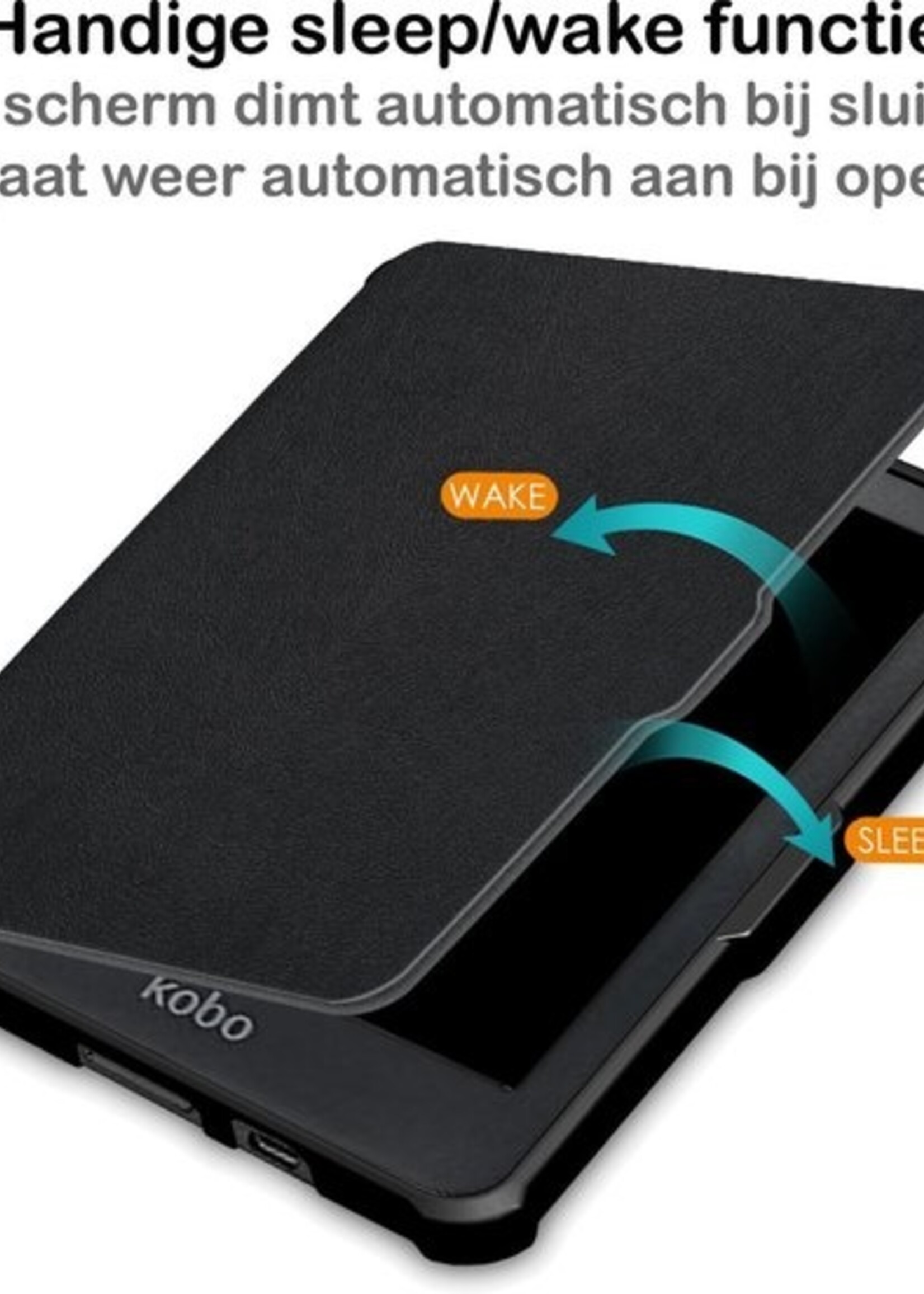 BTH Hoesje Geschikt voor Kobo Clara HD Hoesje Luxe Bescherm Case - Hoes Geschikt voor Kobo Clara HD Hoes Book Cover - Zwart