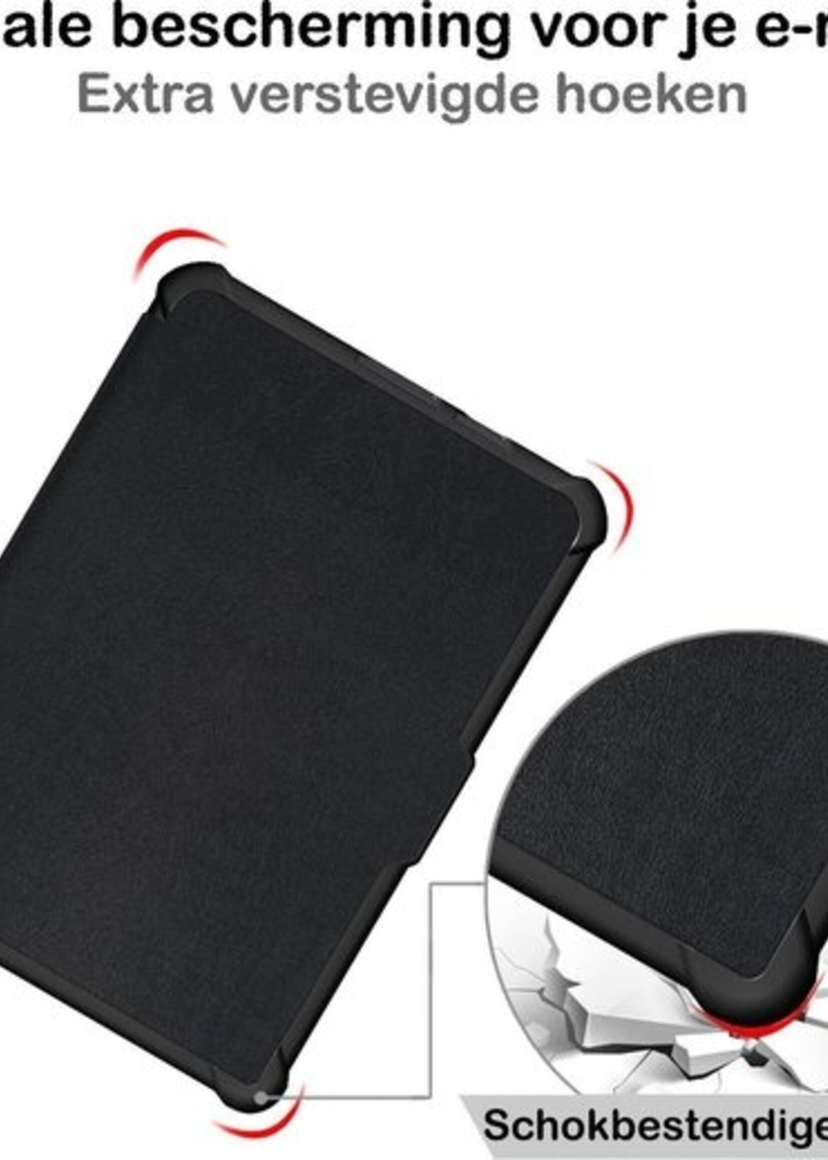 BTH Hoesje Geschikt voor Kobo Clara HD Hoesje Luxe Bescherm Case - Hoes Geschikt voor Kobo Clara HD Hoes Book Cover - Zwart