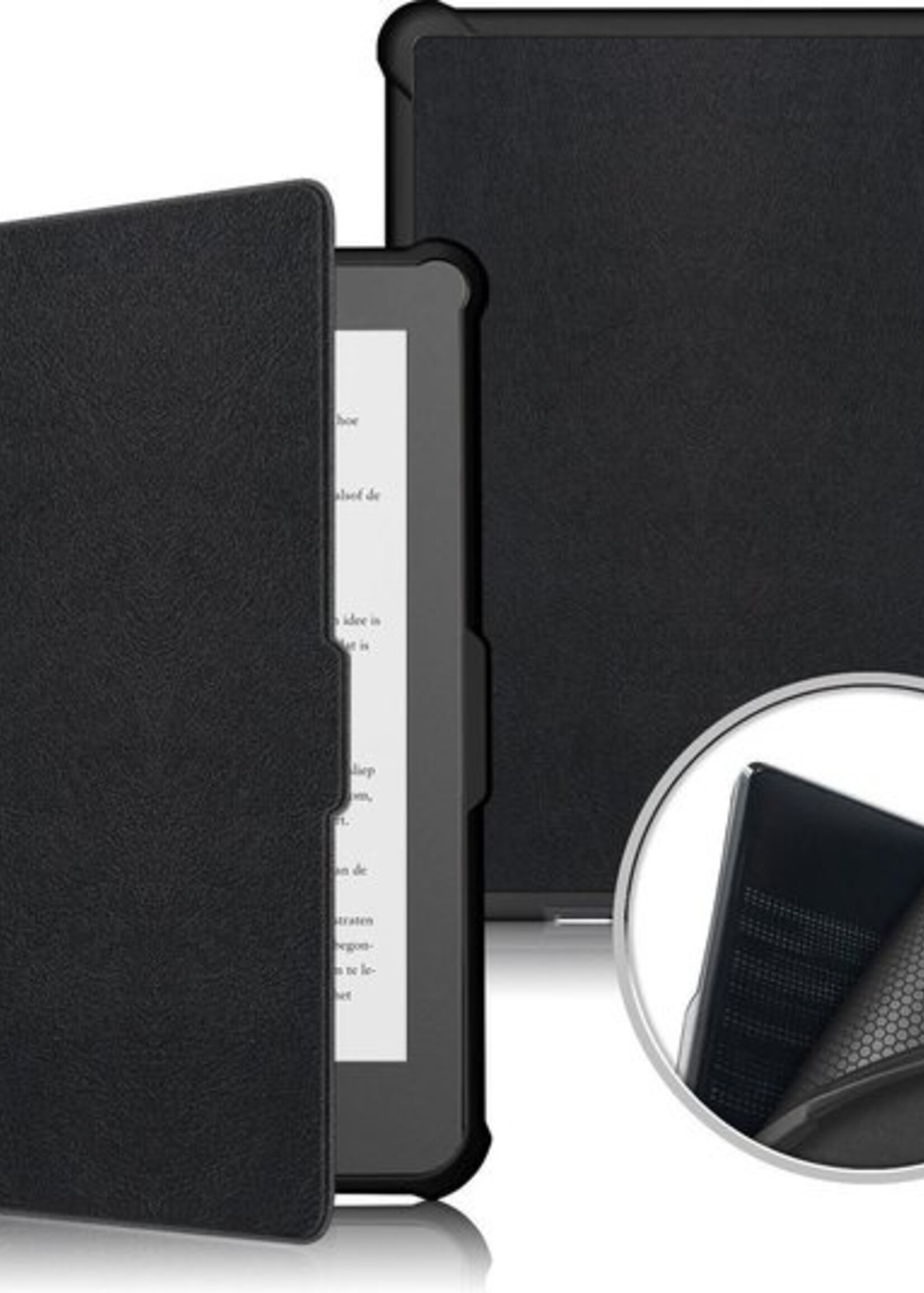BTH Hoesje Geschikt voor Kobo Clara HD Hoesje Luxe Bescherm Case - Hoes Geschikt voor Kobo Clara HD Hoes Book Cover - Zwart