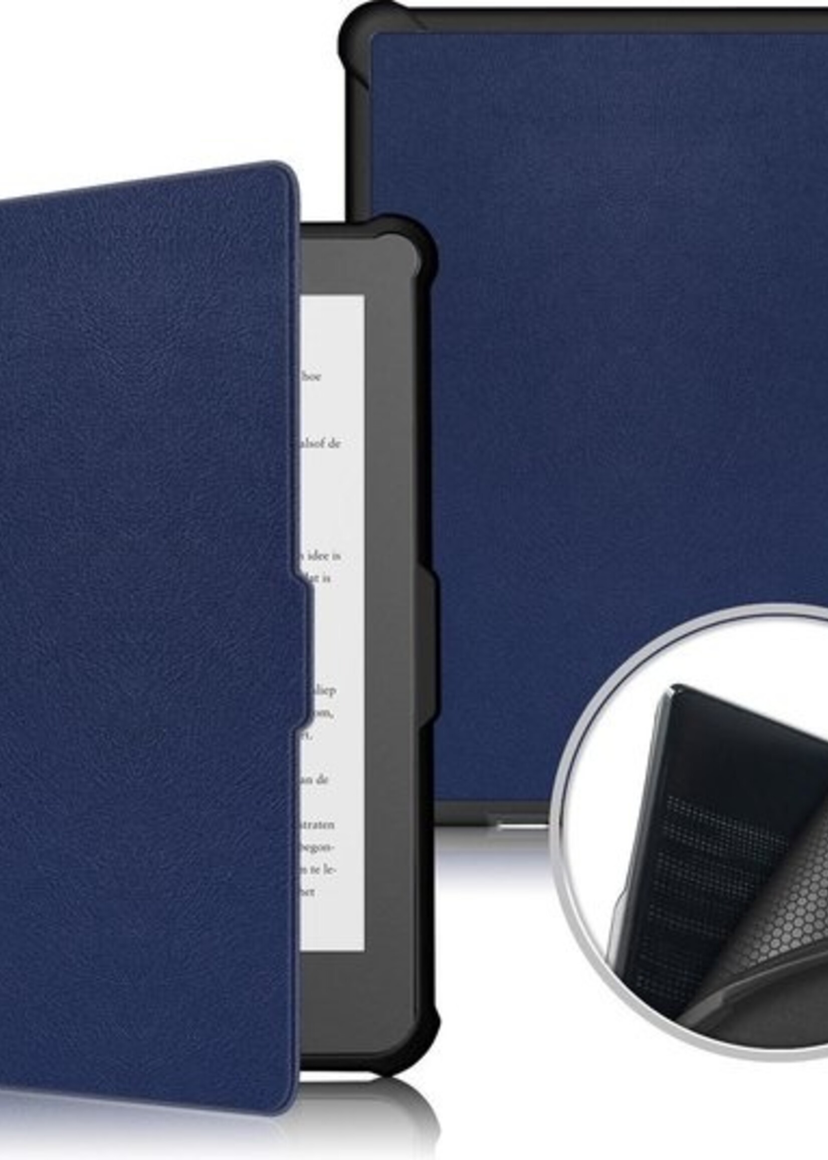 BTH Hoesje Geschikt voor Kobo Clara HD Hoesje Luxe Bescherm Case - Hoes Geschikt voor Kobo Clara HD Hoes Book Cover - Blauw