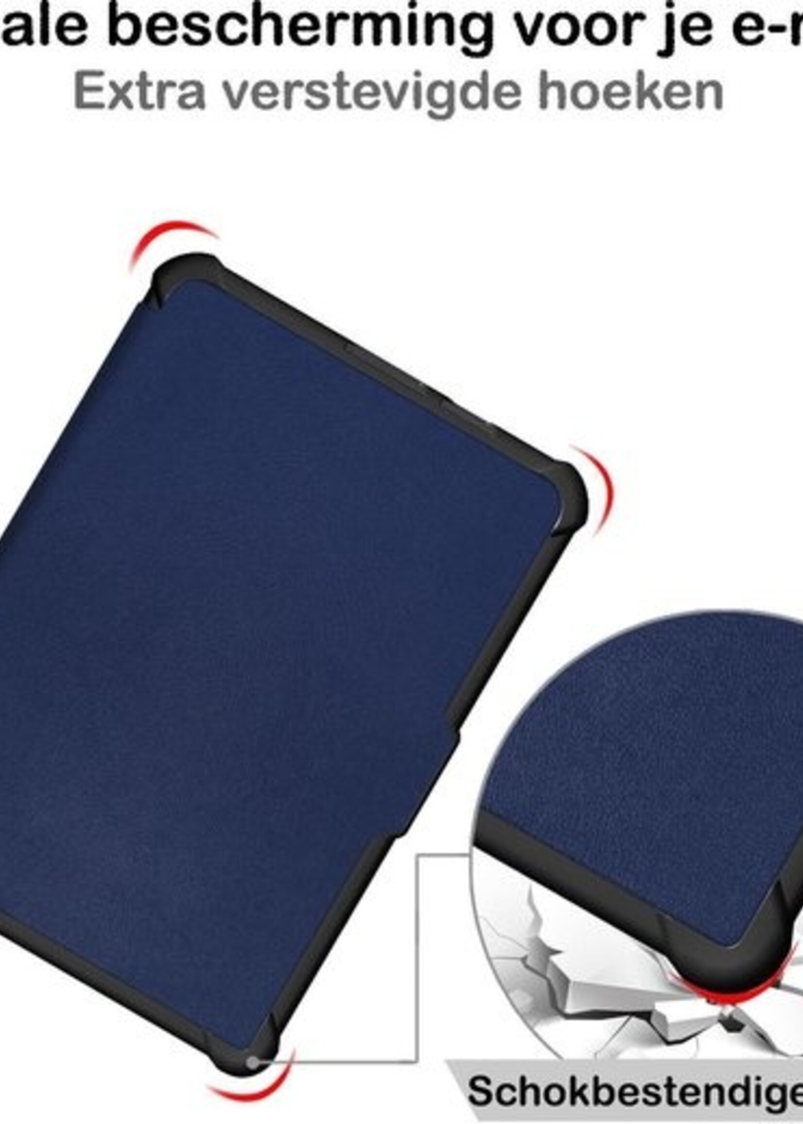 BTH Hoesje Geschikt voor Kobo Clara HD Hoesje Luxe Bescherm Case - Hoes Geschikt voor Kobo Clara HD Hoes Book Cover - Blauw