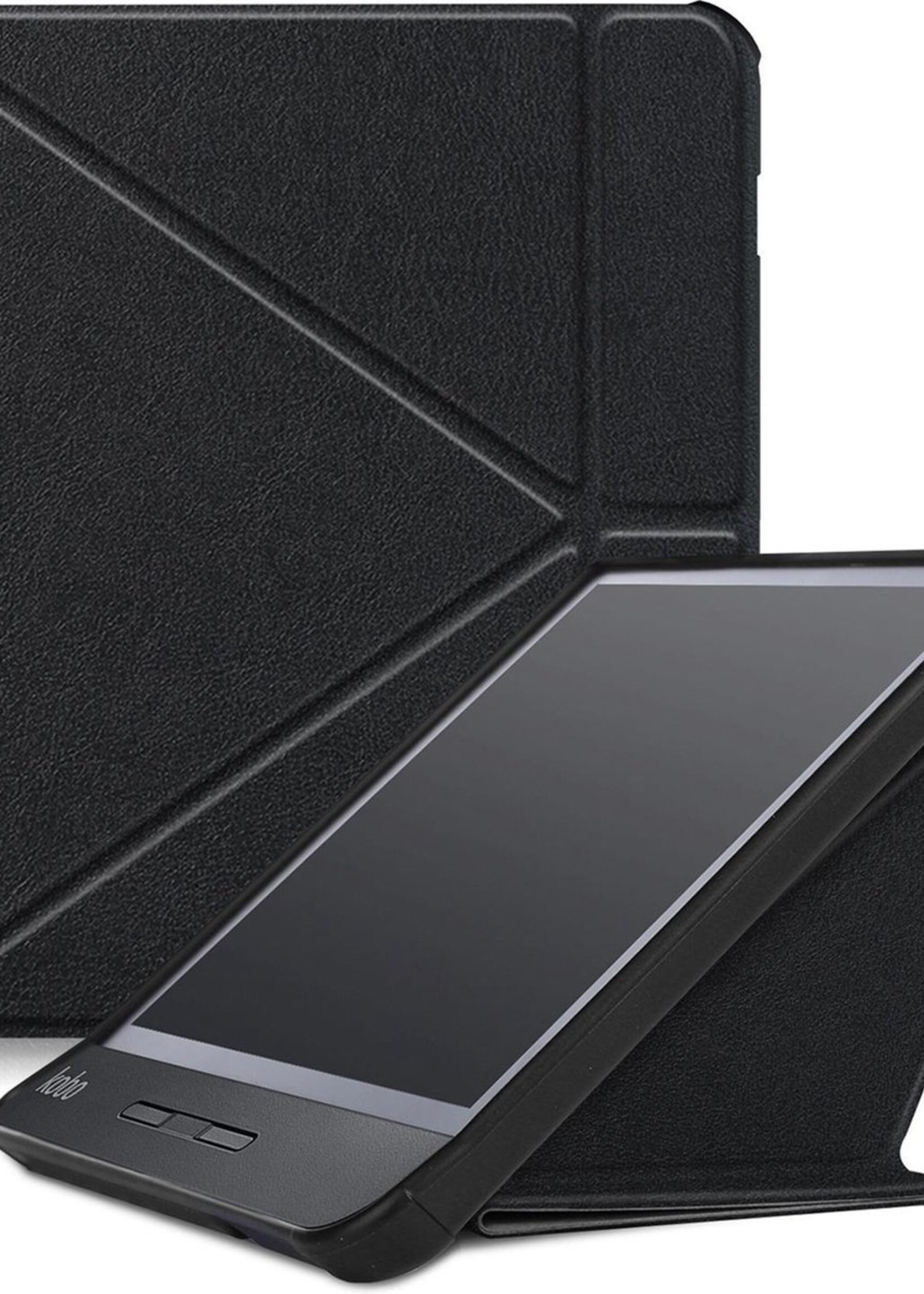 BTH Hoesje Geschikt voor Kobo Libra H2O Hoesje Luxe Bescherm Case - Hoes Geschikt voor Kobo Libra H2O Hoes Book Cover - Zwart