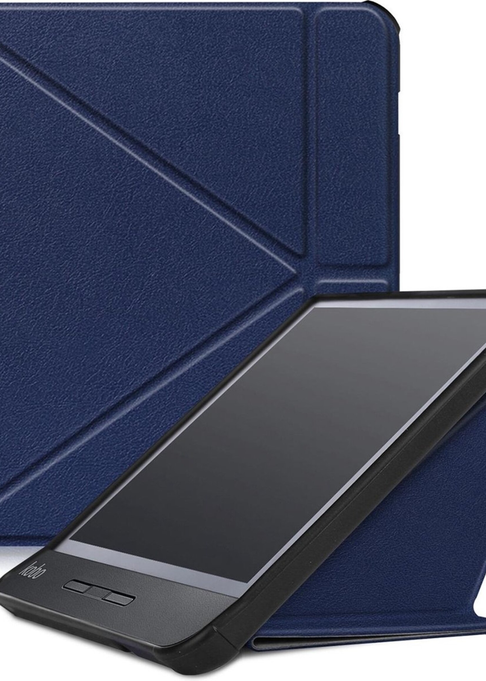 BTH Hoesje Geschikt voor Kobo Libra H2O Hoesje Luxe Bescherm Case - Hoes Geschikt voor Kobo Libra H2O Hoes Book Cover - Blauw