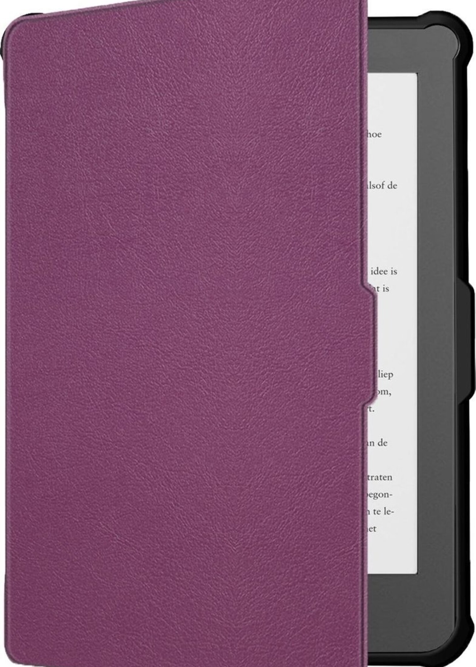 BTH Hoesje Geschikt voor Kobo Clara HD Hoesje Luxe Bescherm Case - Hoes Geschikt voor Kobo Clara HD Hoes Book Cover - Paars