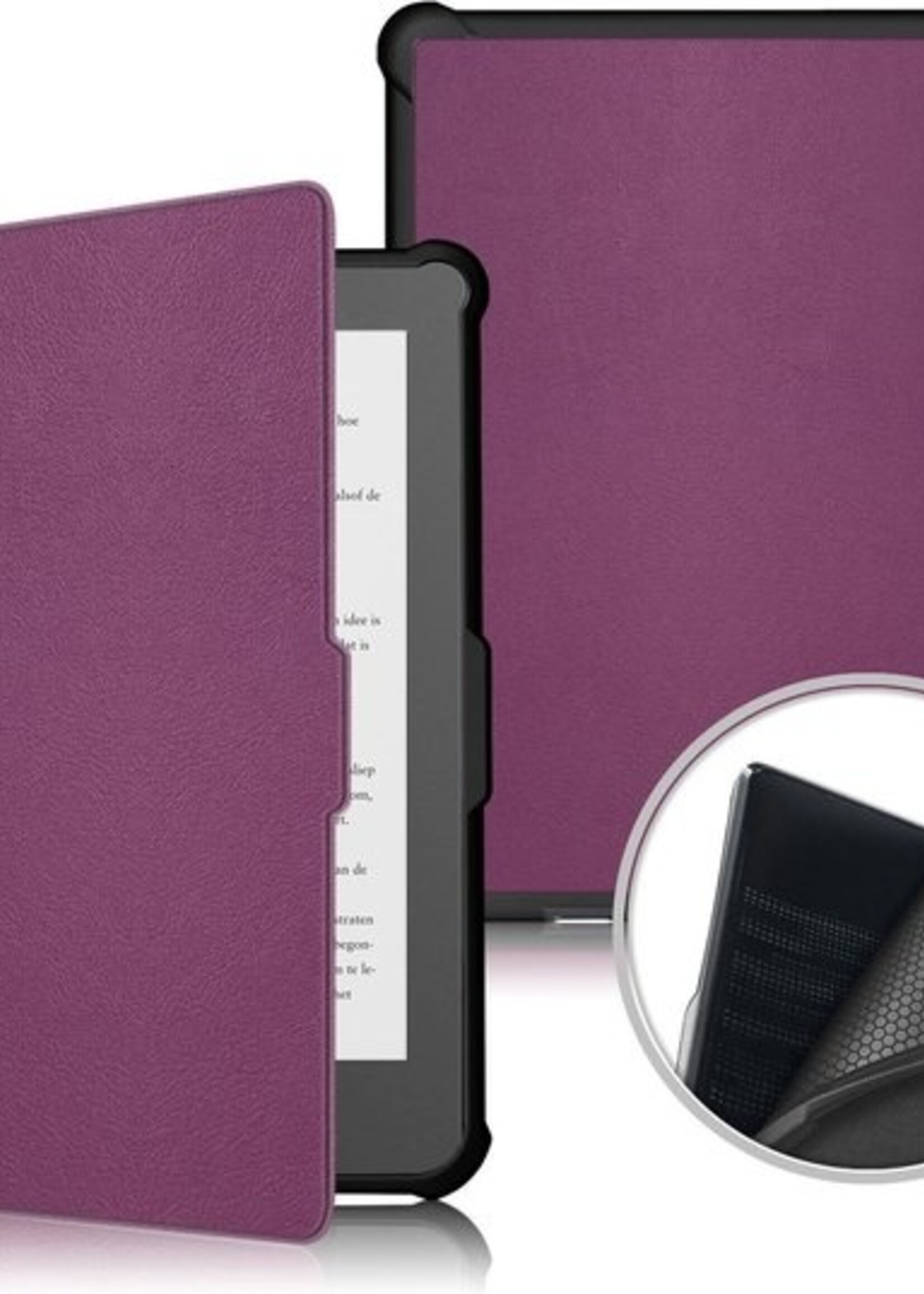 BTH Hoesje Geschikt voor Kobo Clara HD Hoesje Luxe Bescherm Case - Hoes Geschikt voor Kobo Clara HD Hoes Book Cover - Paars